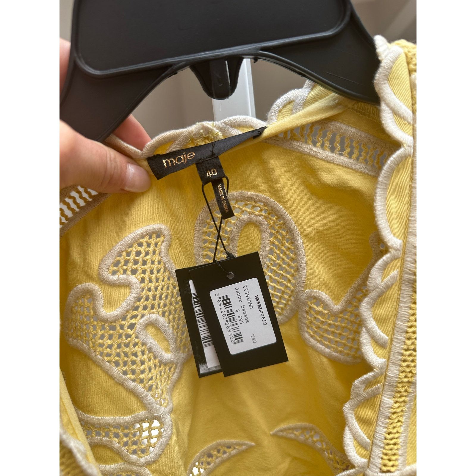 Maje NEW NWT Maje ‘ALOHA’ Embroidered Kimono Jacket Yellow 40 Size L / US 10 / IT 46 - 7 Thumbnail