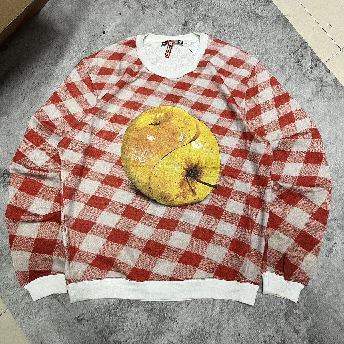 MSGM MGSM Red & White Check Yellow Apple Sweatshirt Size US XS / EU 42 / 0 - 1 Thumbnail