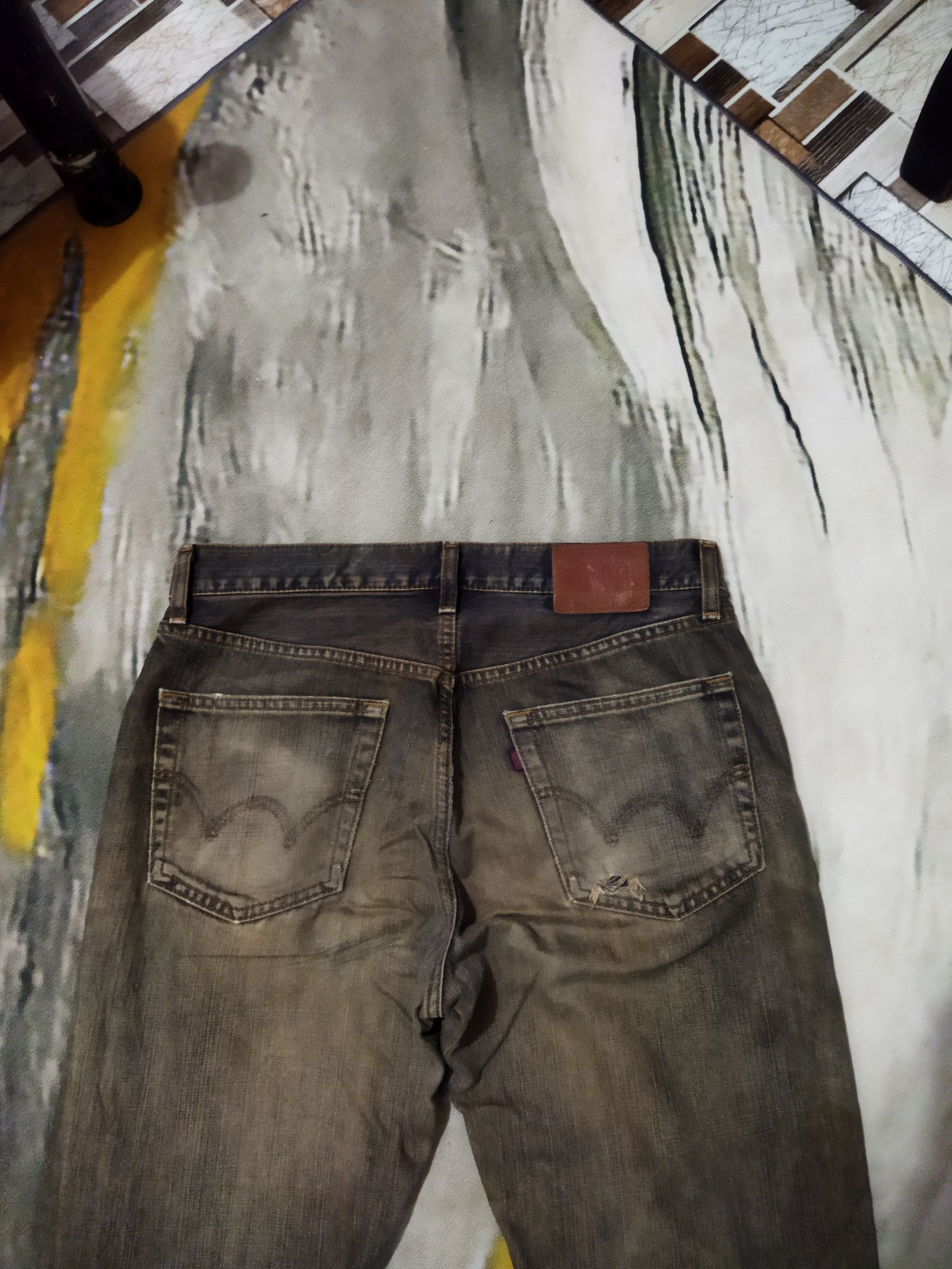 Edwin VINTAGE EDWIN 503 DISTRESSED FADED BLACK JEANS PANTS Size US 32 / EU 48 - 8 Thumbnail
