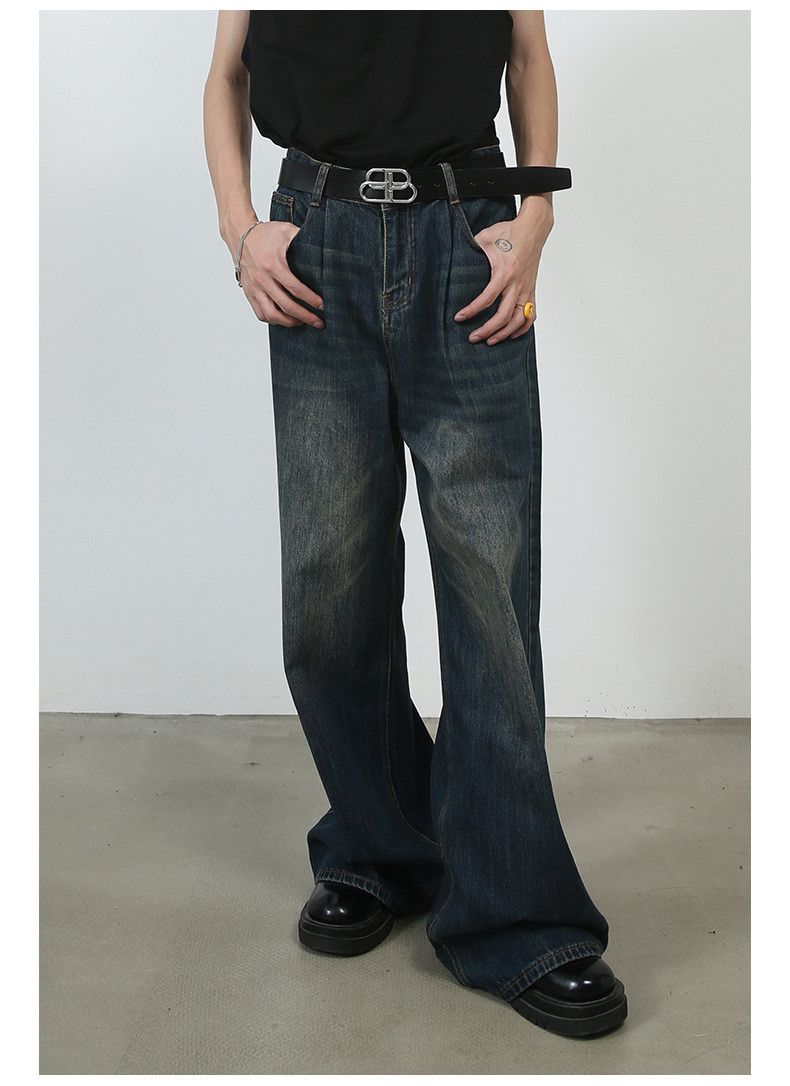 Japanese Brand × Jean Washed distressed loose wide-leg versatile jeans Size US 32 / EU 48 - 3 Thumbnail