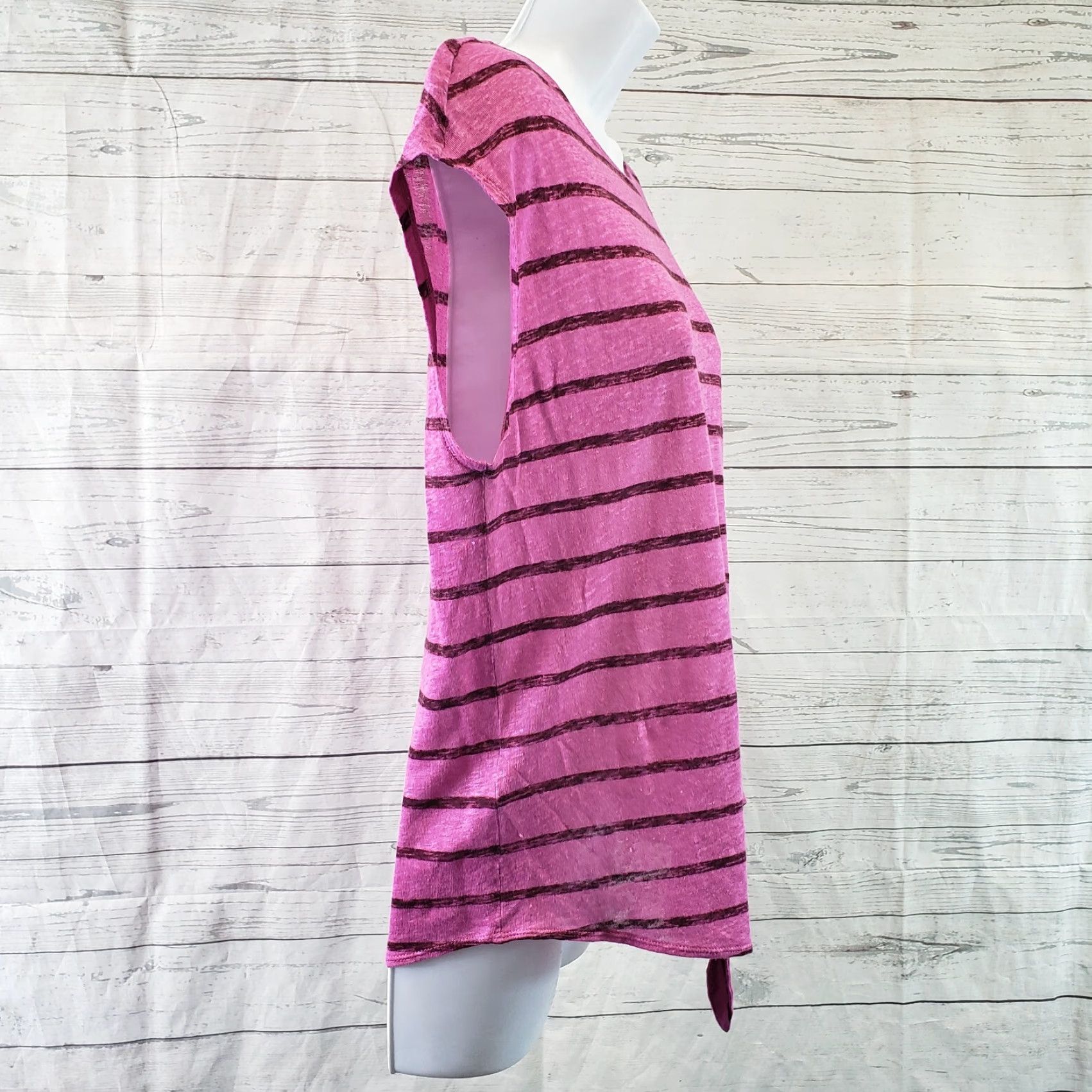 Tommy Bahama Tommy Bahama Womens Linen Top Sz Small Pink Stripe Front Tie Size S / US 4 / IT 40 - 3 Thumbnail