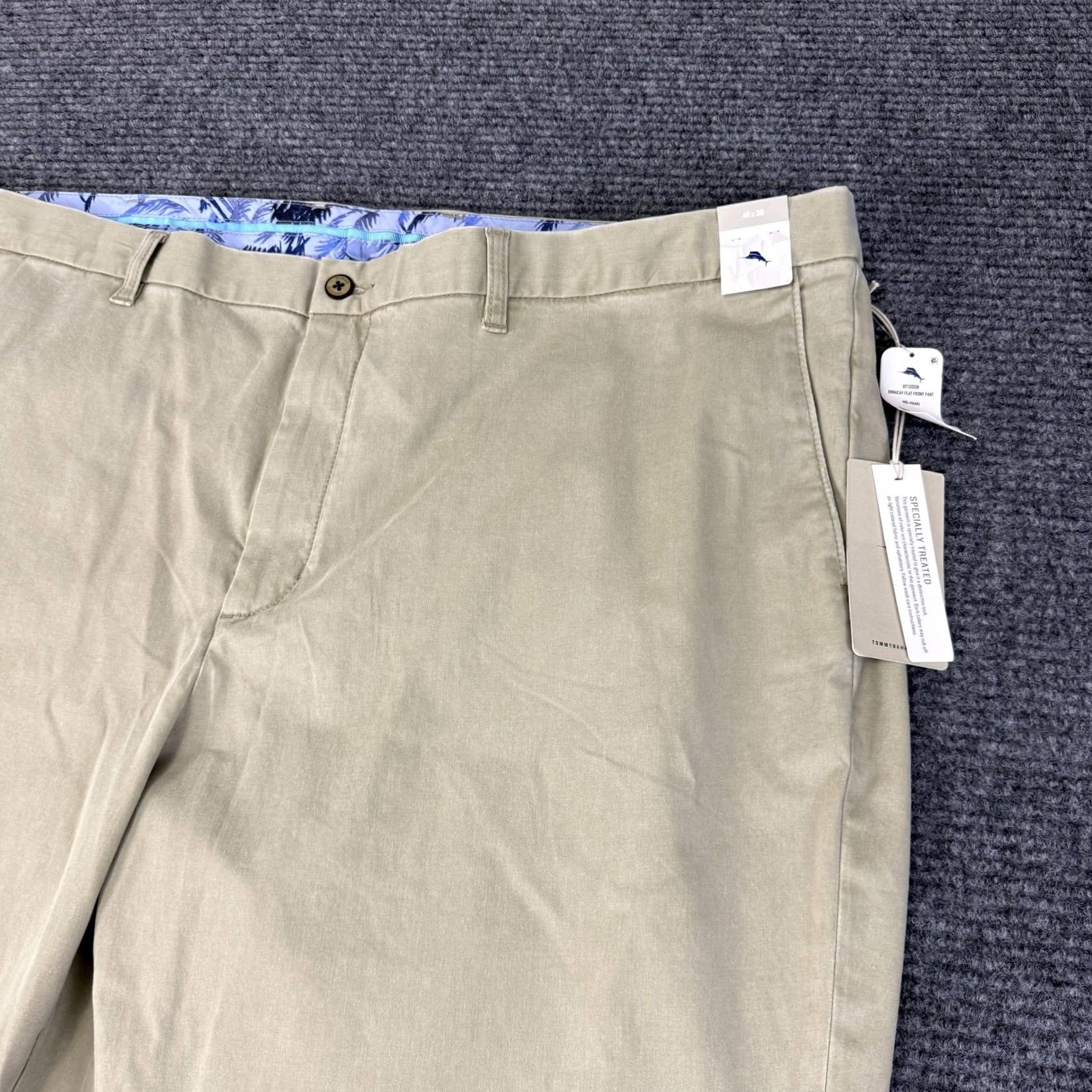 Tommy Bahama Tommy Bahama Mens 48x30 Khaki Boracay Chino Stretch Tencel Flat Front Pants Size US 32 / EU 48 - 3 Thumbnail