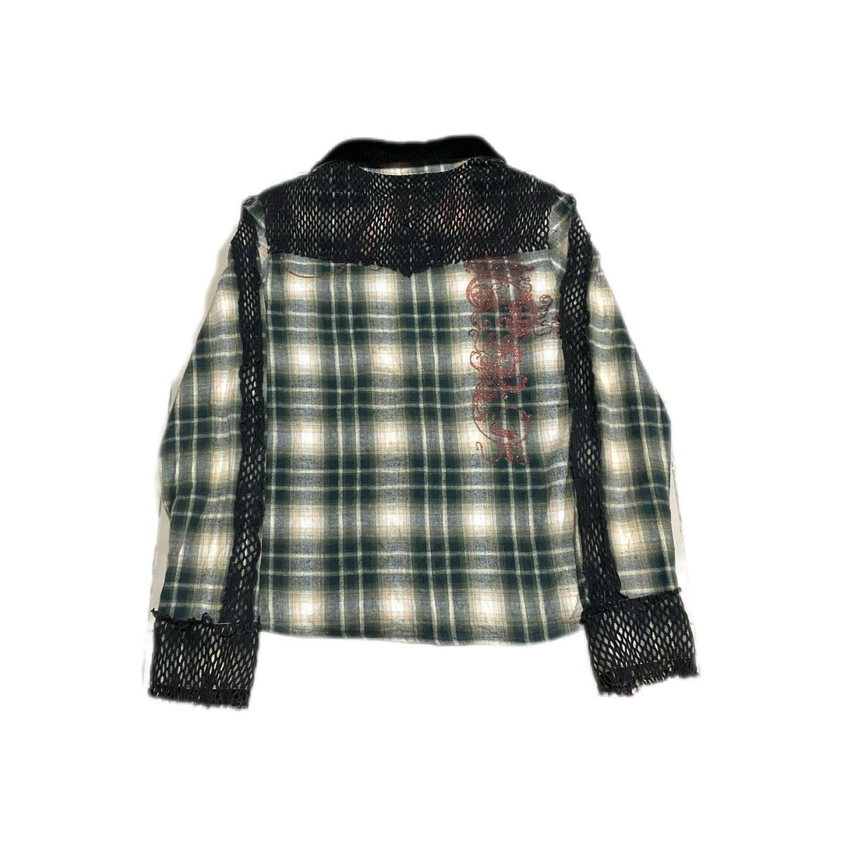 Hysteric Glamour × If Six Was Nine × Japanese Brand 🔥Sick Y2K Xfrm Flannel Mesh Shirt Tribal Glitter Size US S / EU 44-46 / 1 - 5 Thumbnail