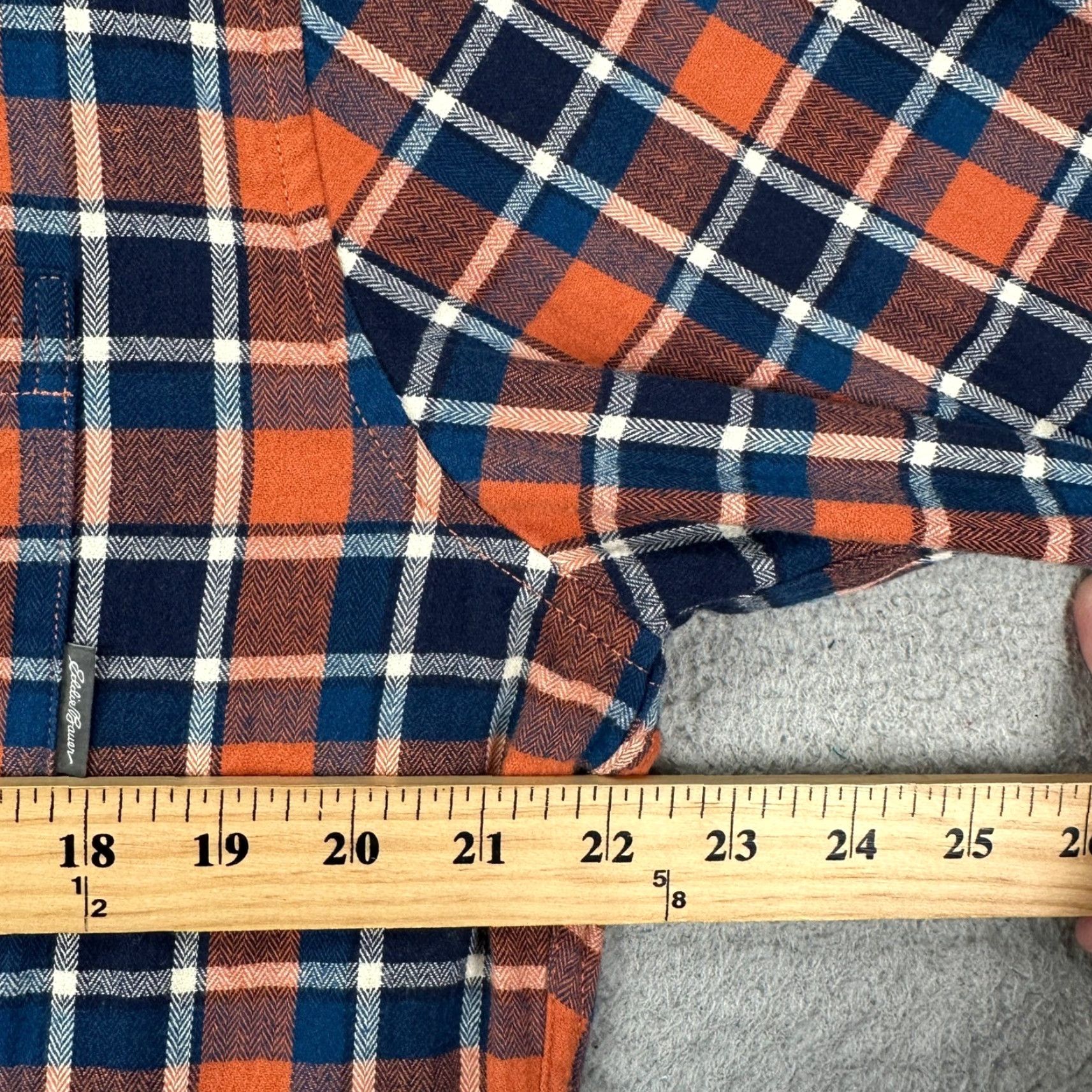 Eddie Bauer Eddie Bauer Button-Down Shirt Plaid Flannel Orange Navy White Classic Fit Mens LT Size US L / EU 52-54 / 3 - 7 Thumbnail
