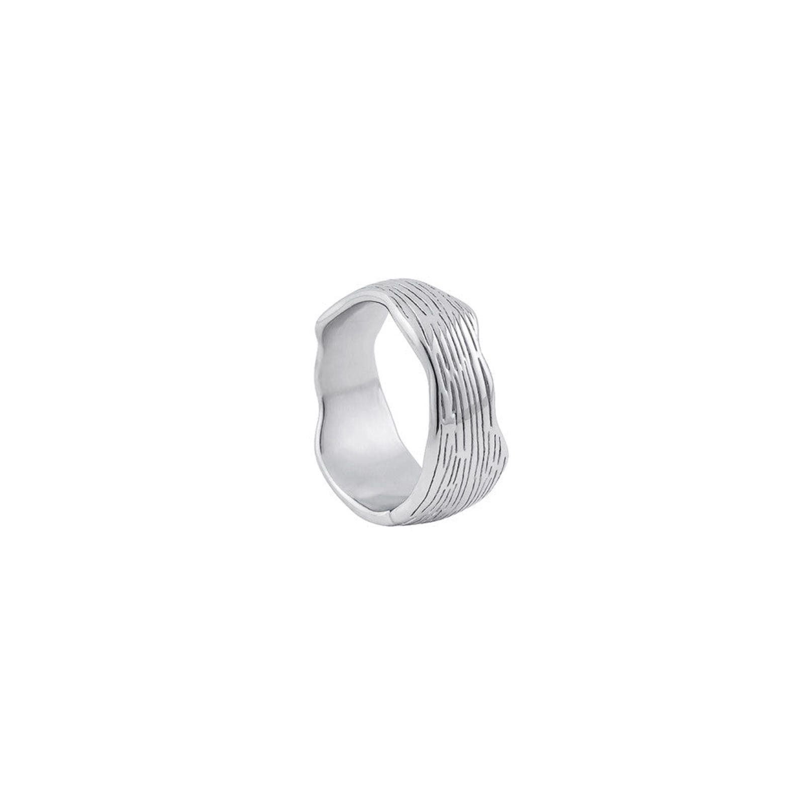 Jewelry Tree Annual Growth Rings Pattern Titanium Steel Ring Size ONE SIZE - 6 Thumbnail