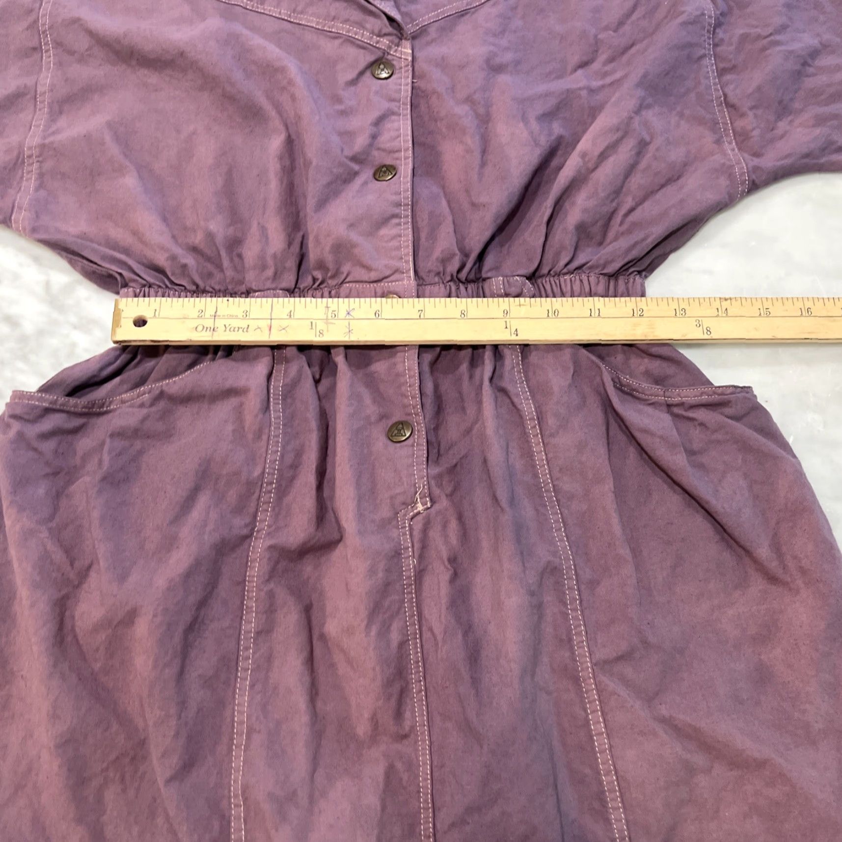 Vintage VINTAGE Ashleigh Morgan Women's Jumpsuit Romper Casual 80s Floral Purple M Short Sleeve Cotton Size 32" / US 10 / IT 46 - 5 Thumbnail