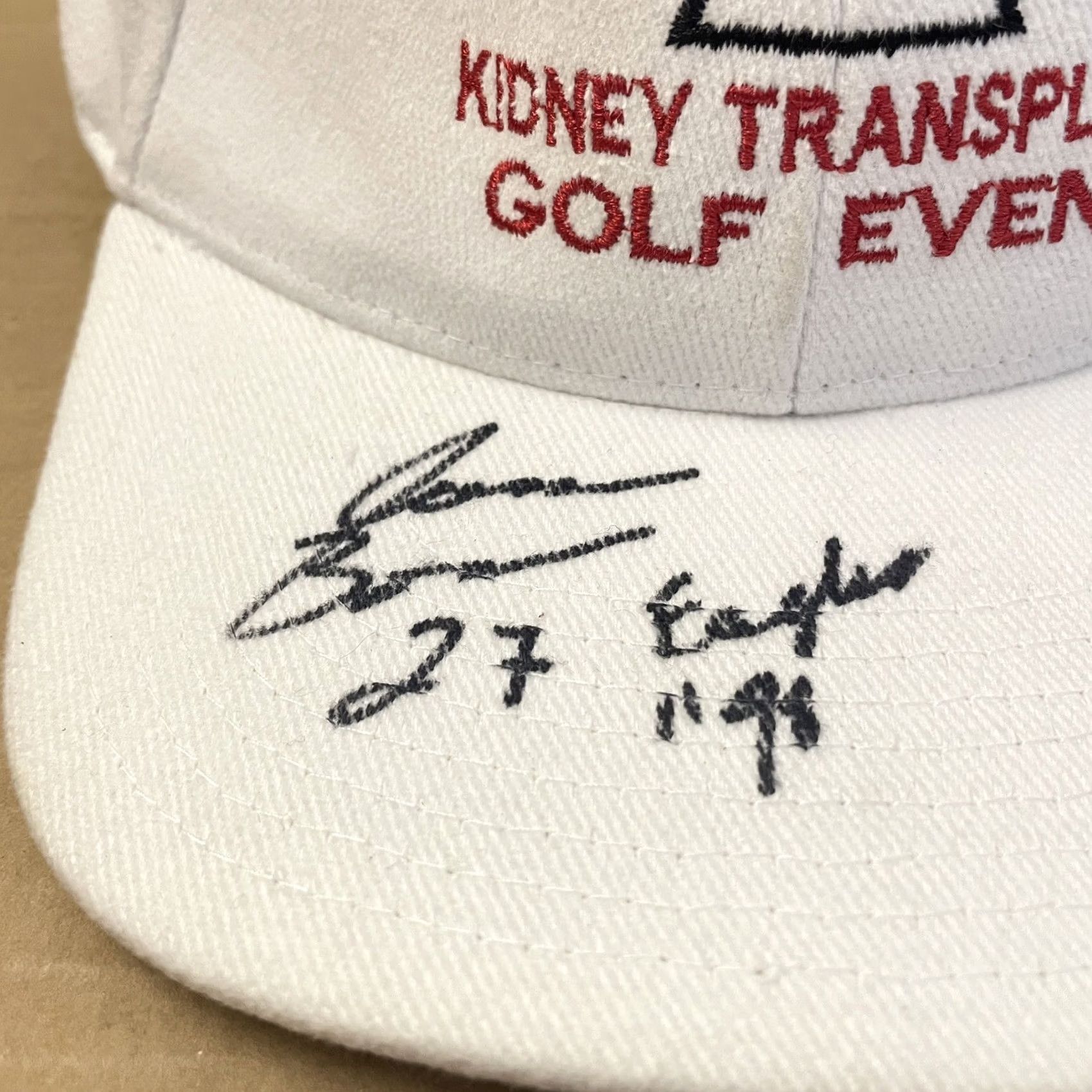 Essentials VINTAGE Kidney Charity Golf Hat Cap Strapback Adult Adjustable White Bain Mens Hat Size ONE SIZE - 3 Thumbnail