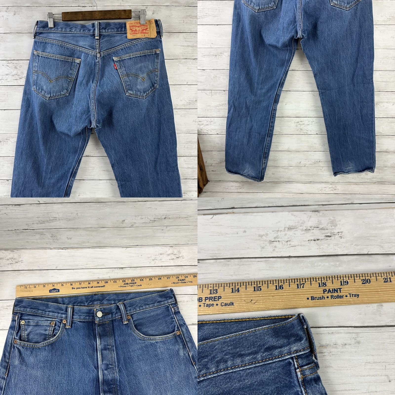 Levi's Levi's 501 Denim Jeans Men 36x32 Blue Straight Fit Button Fly Vintage Notched Waist Size US 36 / EU 52 - 8 Thumbnail