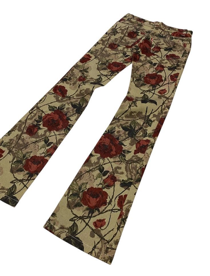 Tornado Mart 💃 Tornado Mart Japan Flare Printed Flower Stretch Jeans Size 28" / US 6 / IT 42 - 22 Thumbnail