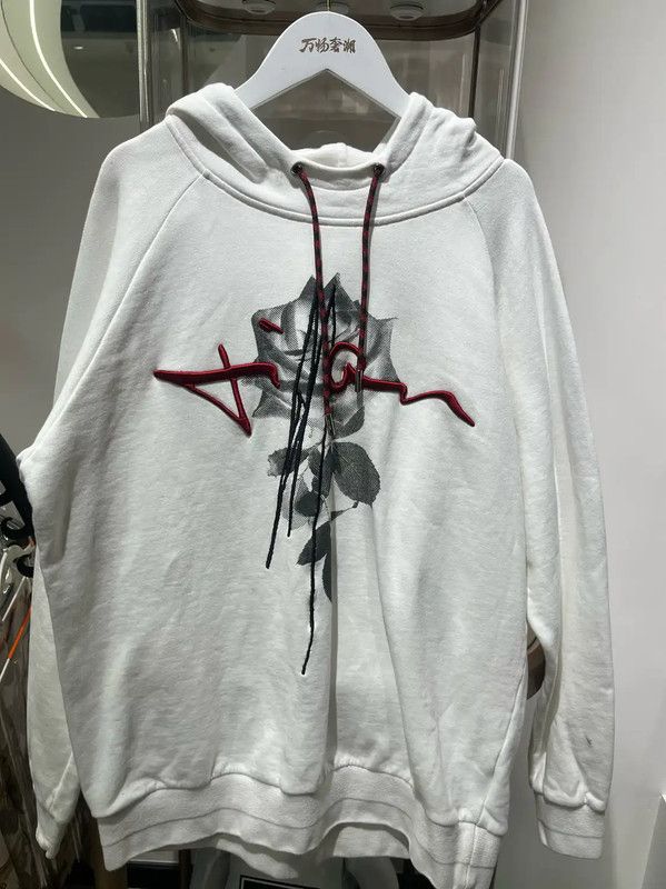 Dior Dior White Cotton Floral Long Sleeve Hoodie 0089 Size L / US 10 / IT 46 - 1 Thumbnail