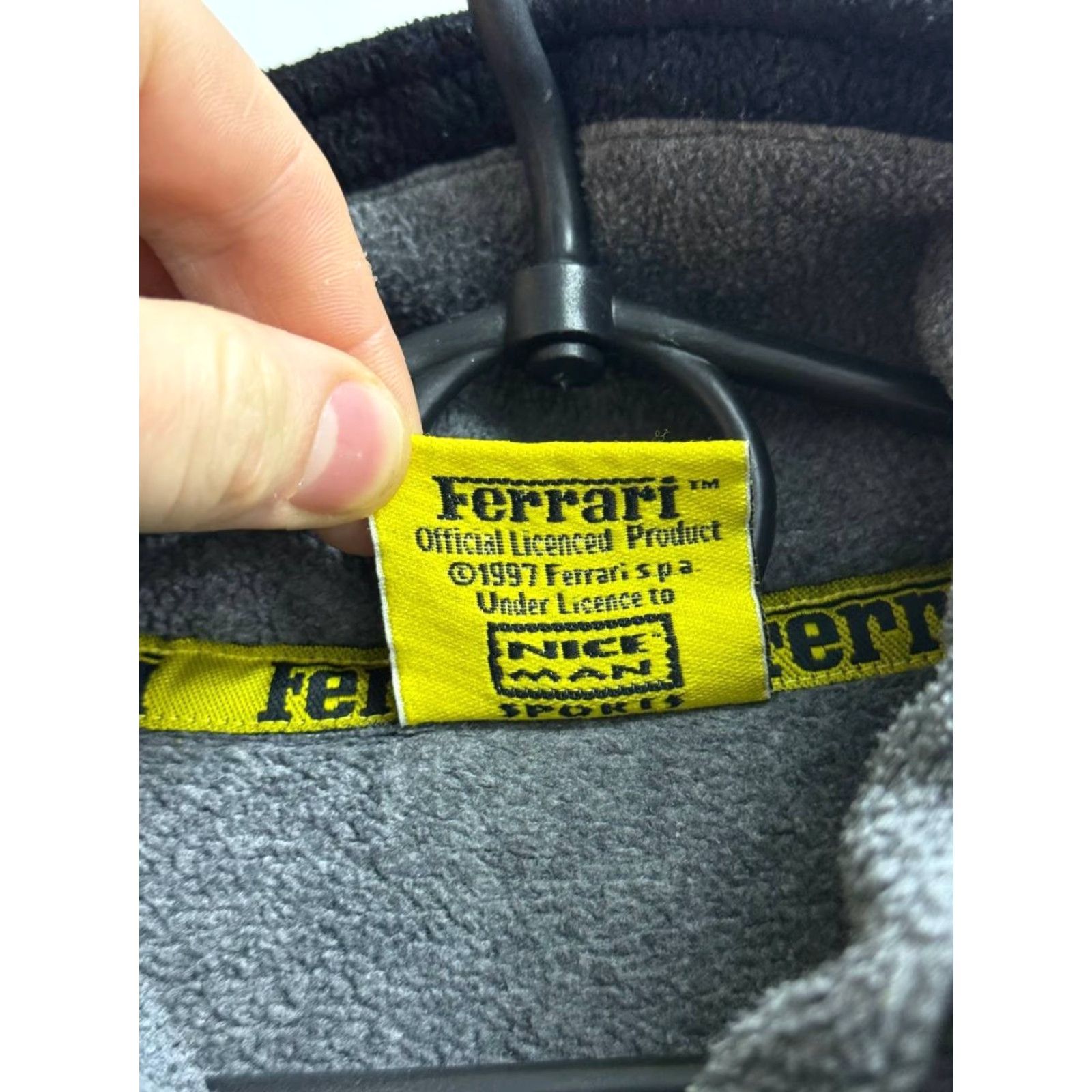 Ferrari VINTAGE Ferrari Jacket Coat Men XL Yellow Fleece Zip Bomber Racing Logo 1997 Slim Regular Length Mid-Length Size US XL / EU 56 / 4 - 3 Thumbnail