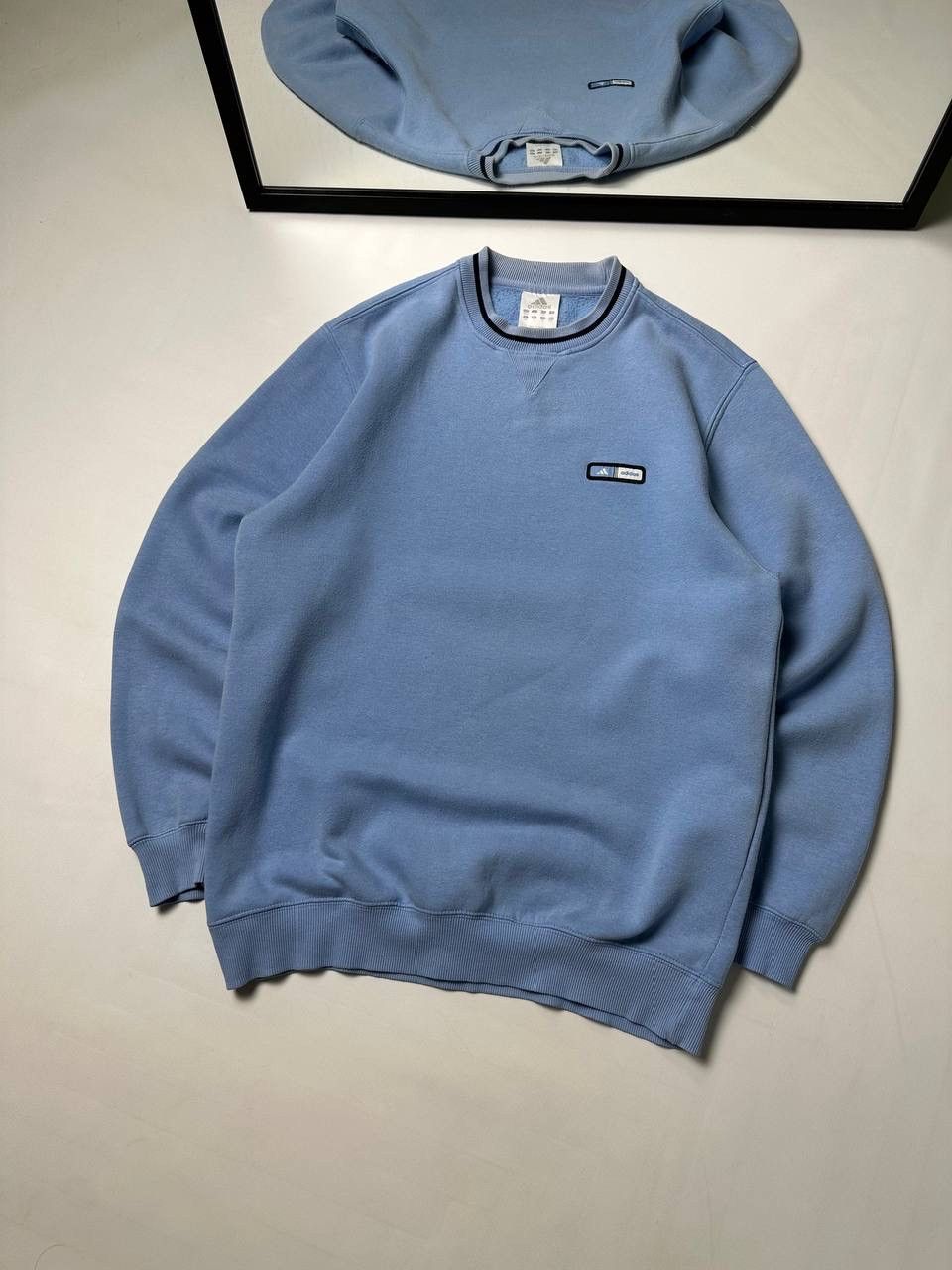 Vintage 90s Adidas Blue Sweatshirt Mini Logo