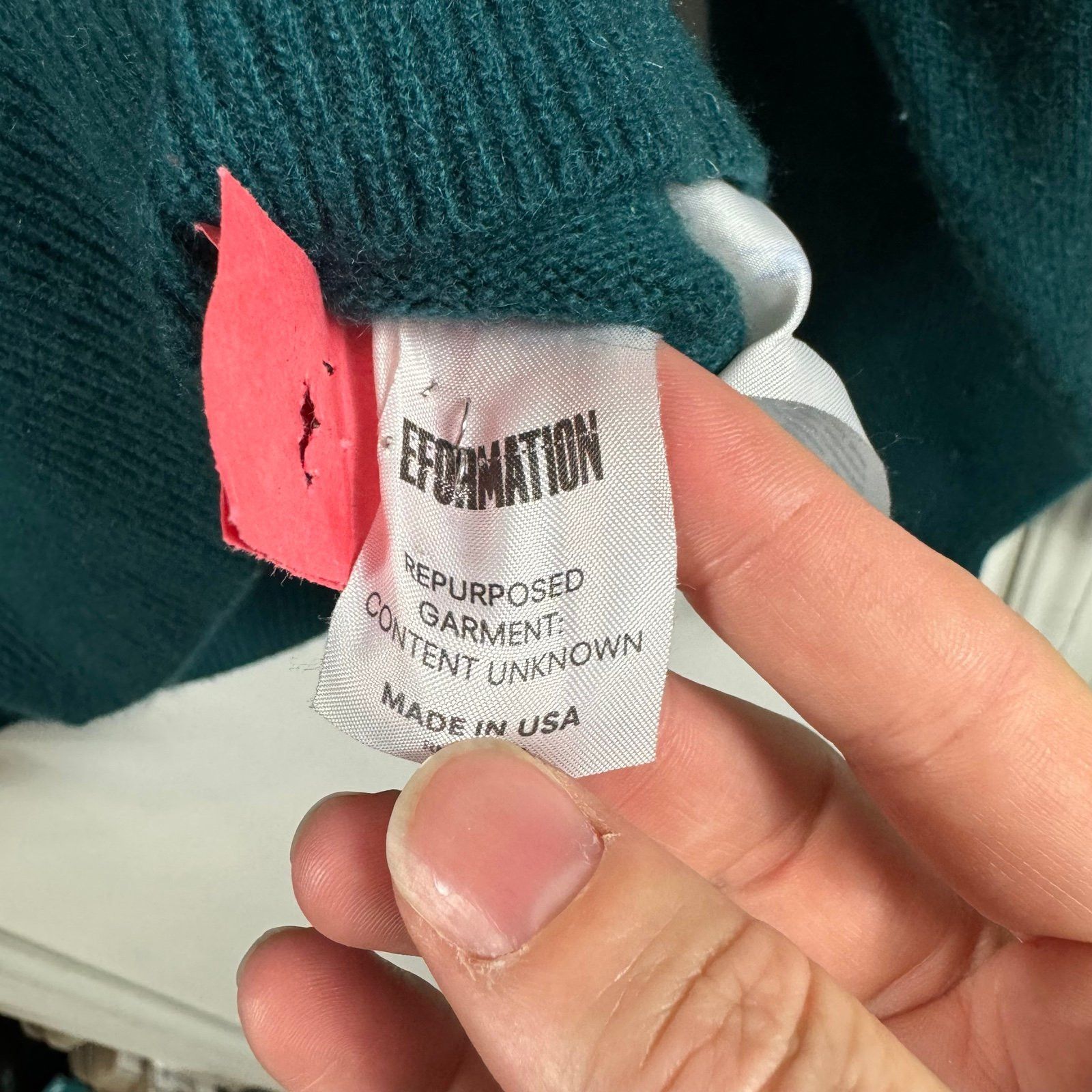 Reformation Reformation teal distressed super soft v-neck sweater. Rep Size S / US 4 / IT 40 - 6 Thumbnail