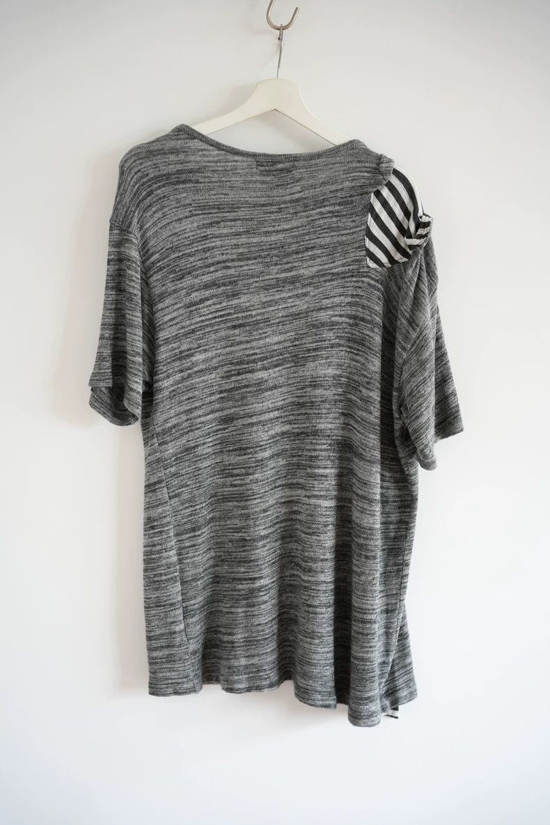 Yohji Yamamoto Yohji Yamamoto 15ss Grey Stripe Patchwork Short Sleeve 2502 Size US L / EU 52-54 / 3 - 2 Thumbnail