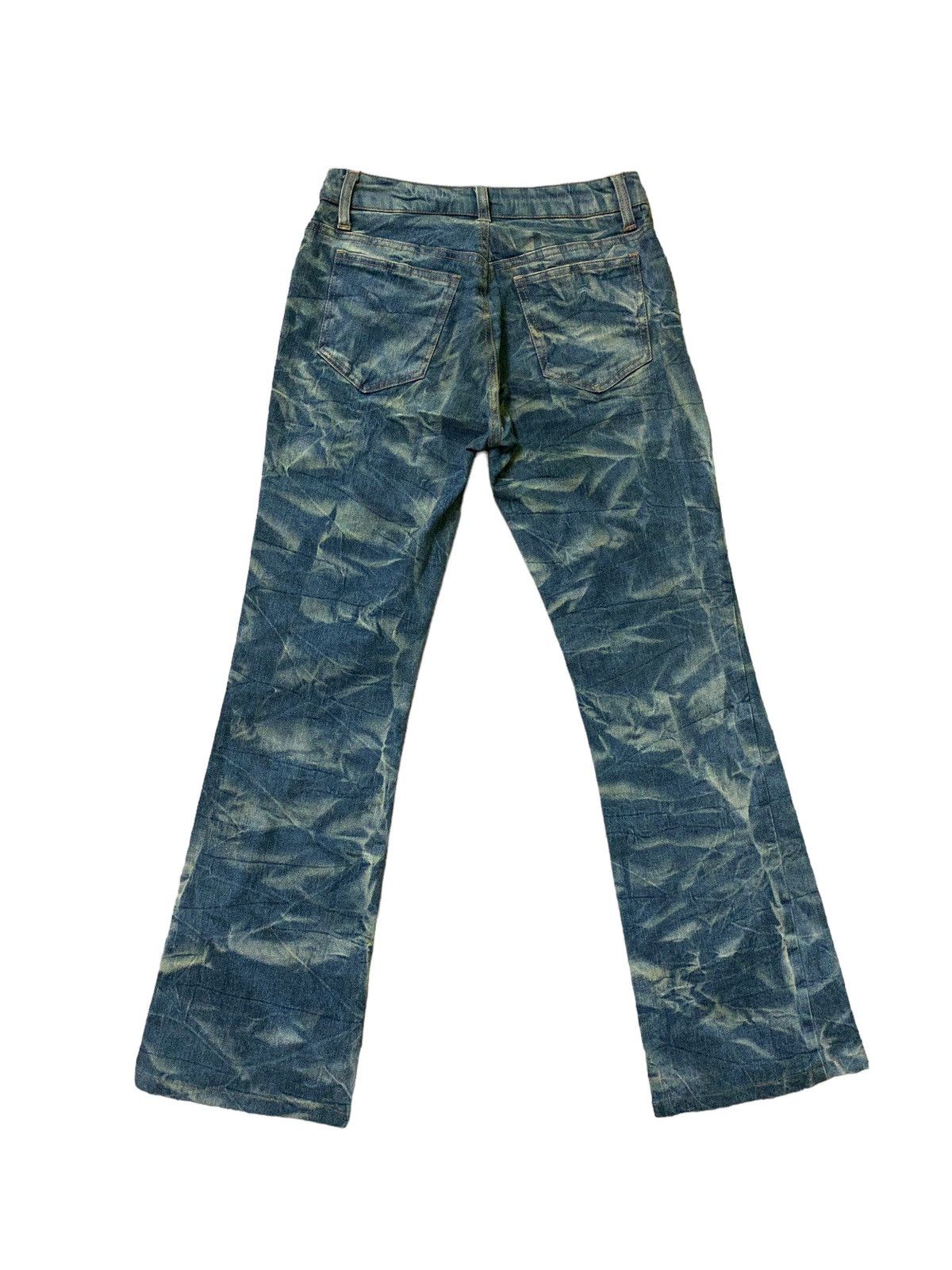Japanese Brand Flared Smoked Acid Wash Bootcut Denim Jeans Size US 26 / EU 42 - 2 Thumbnail