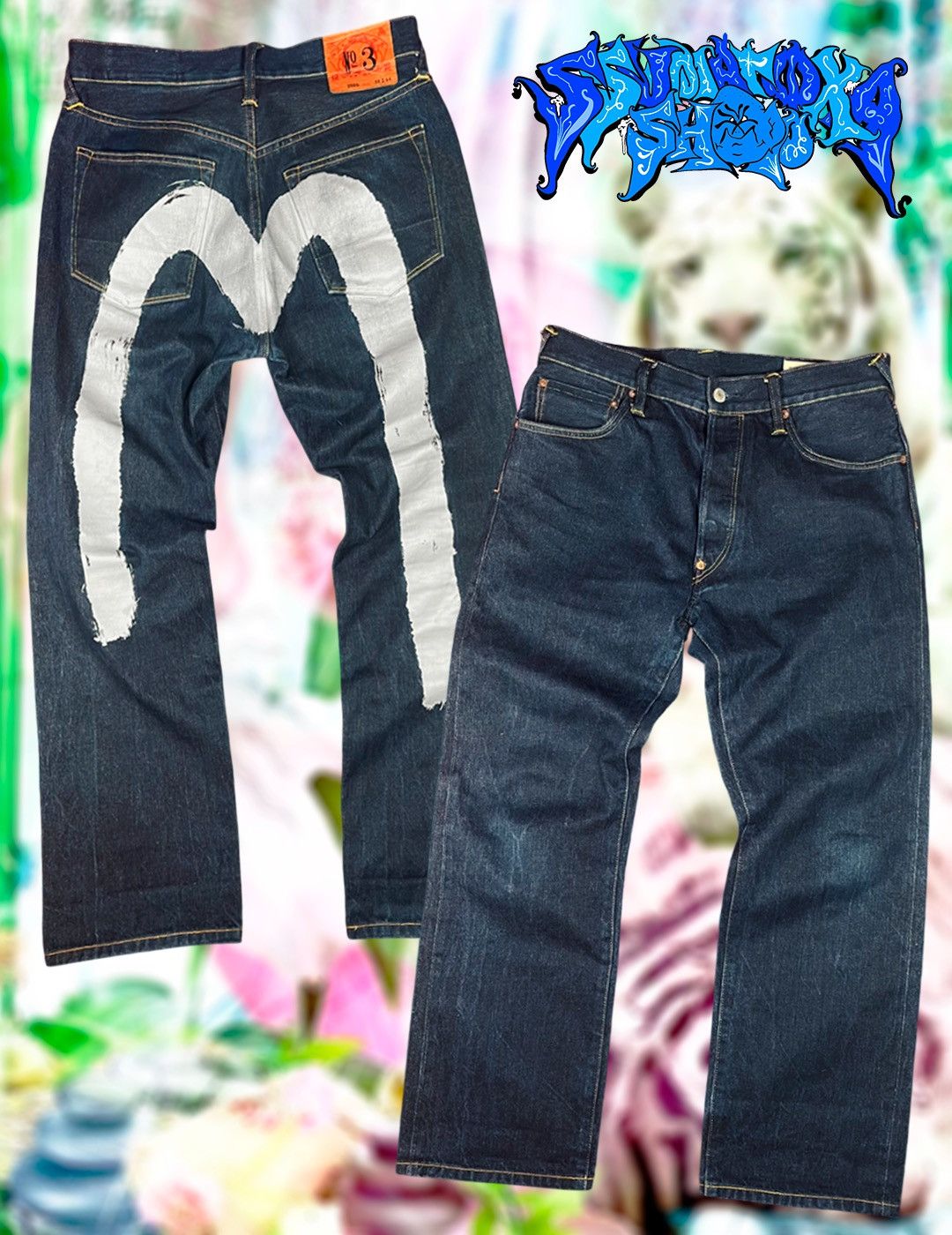 Vintage Streetwear Y2K Japanese Designer Wide Evisu Jeans