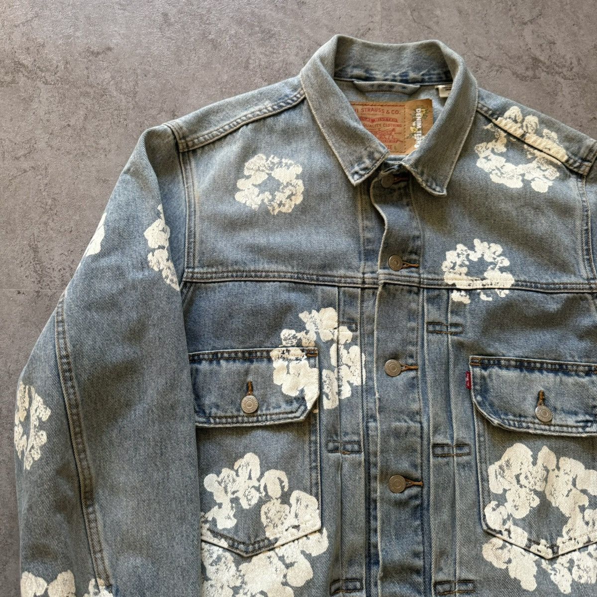 Levi's Denim Tears x Levi's Cotton Wreath Light Wash Blue Jacket 