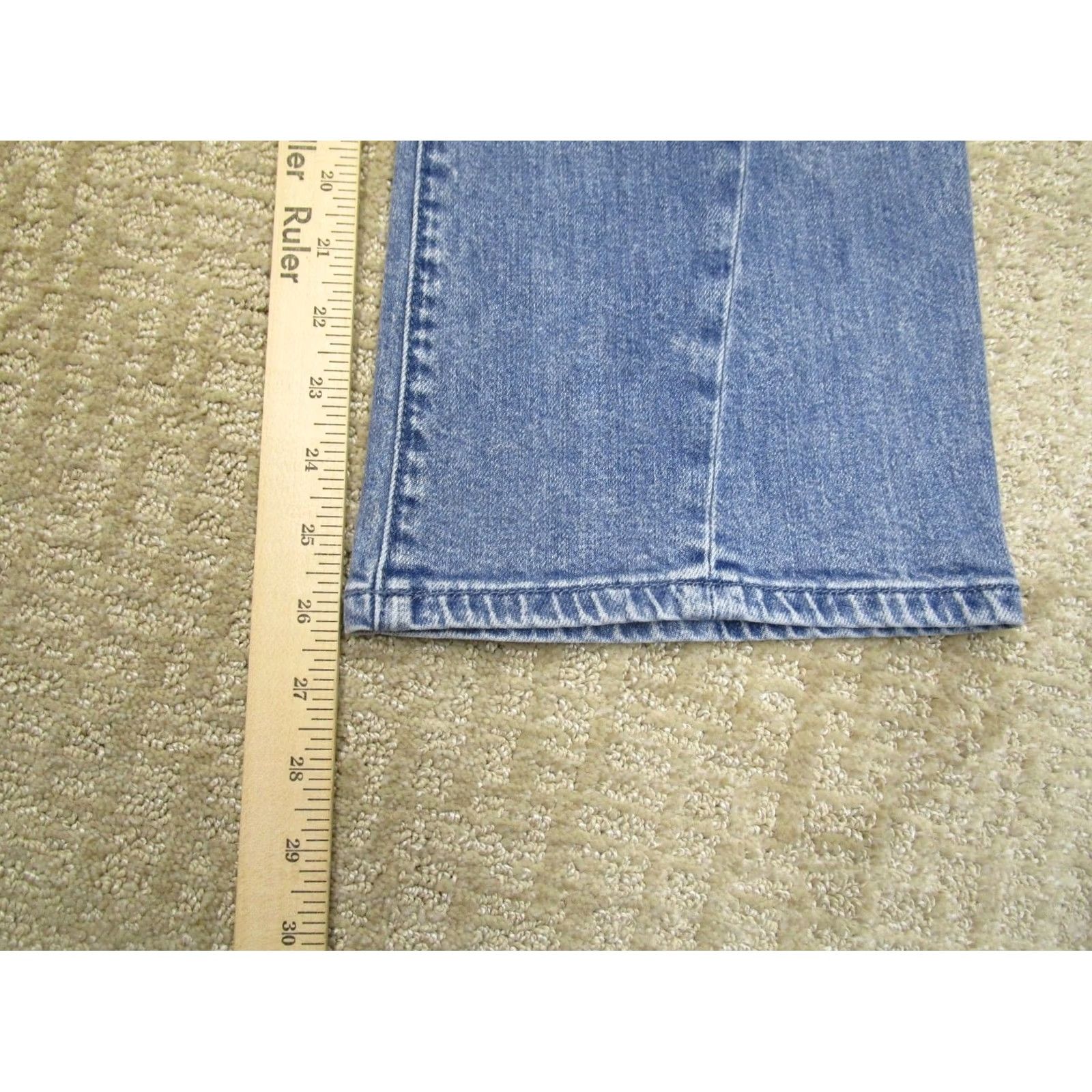 Vintage Pilcro Jeans Women 29 Blue High Rise Flared Cropped Pant "Logo" 5-Pocket Denim Cotton Polyester Spandex Regular Rise: High VINTAGE: No Size 29" - 7 Thumbnail