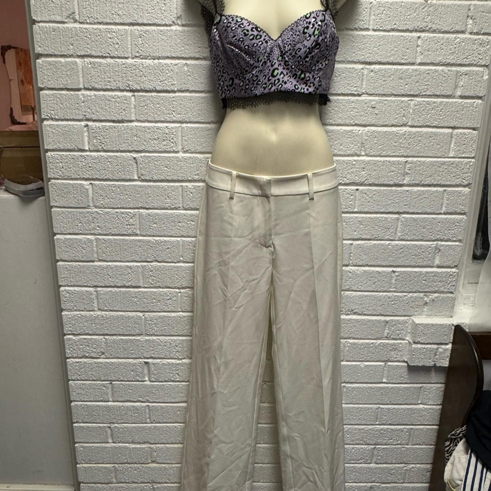 Designer Classic Wide-Leg Trousers - Elegant Neutral Style Oppio Size 28" / US 6 / IT 42 - 4 Thumbnail