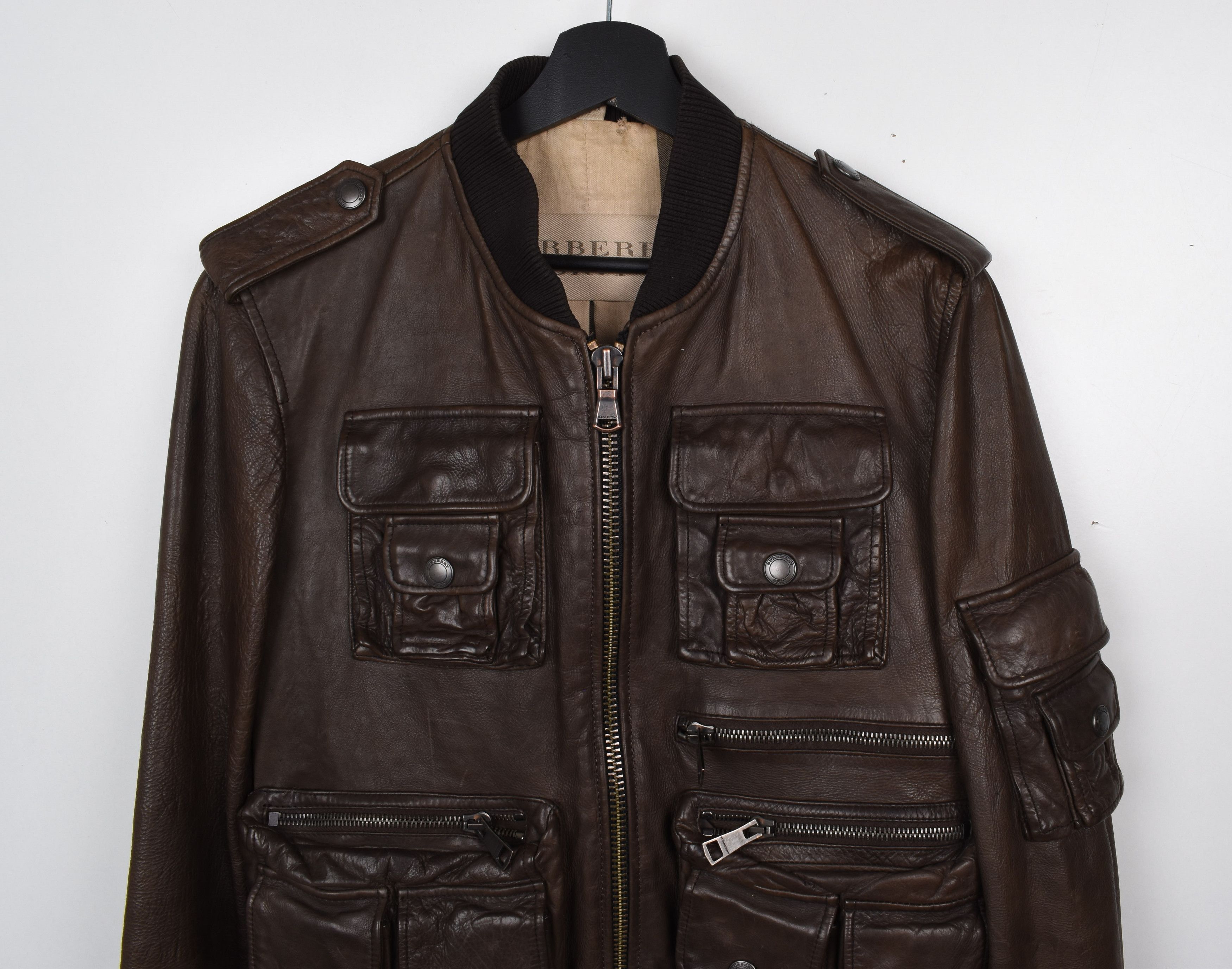 Burberry Burberry Brit Men Jacket Leather Multi Pocket, Vintage, M Size US M / EU 48-50 / 2 - 2 Thumbnail
