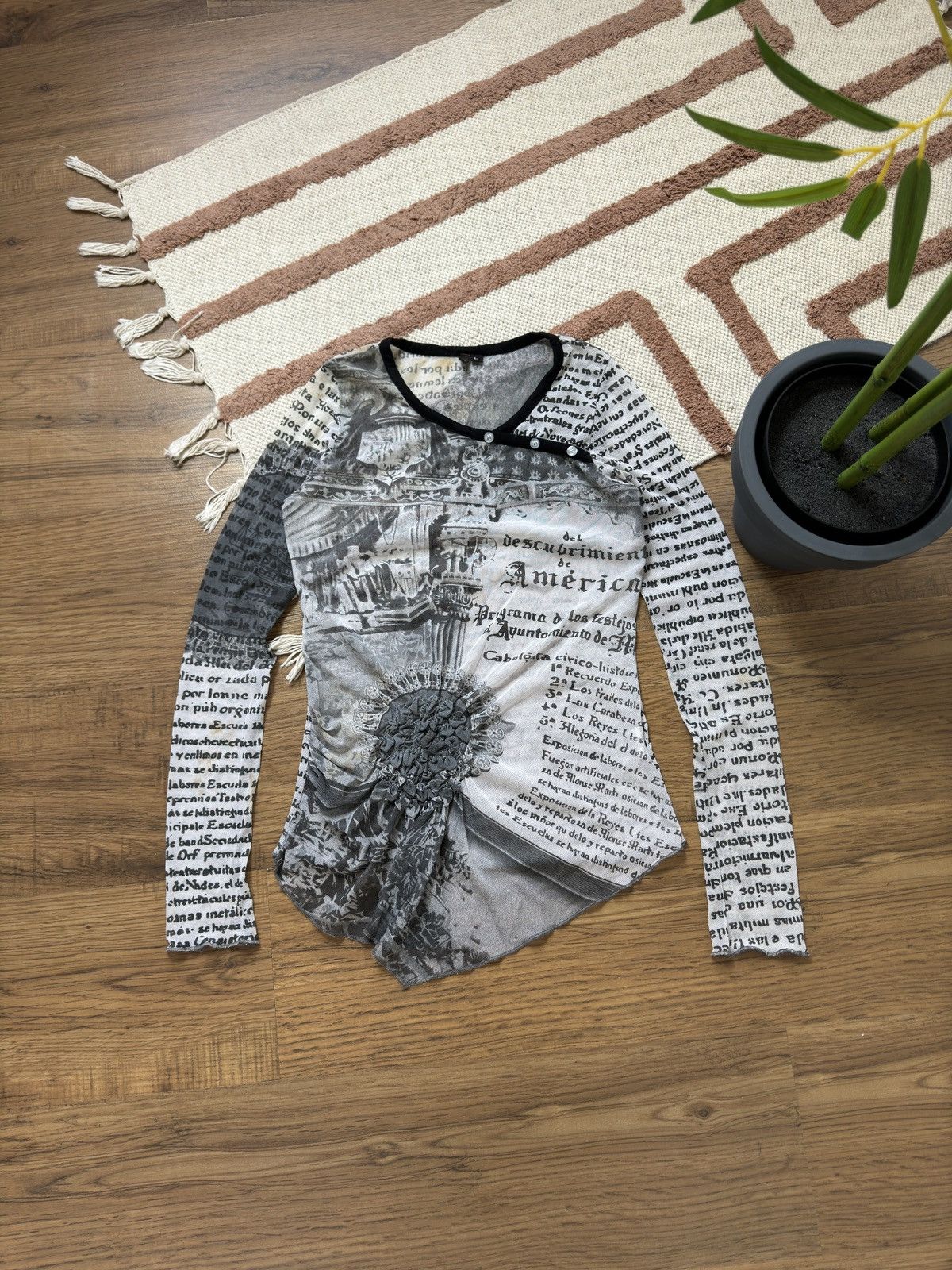 Cop Copine COP COPINE 2000s STYLE AVANT GARDE MESH PRINTED LONG SLEEVE Size L / US 10 / IT 46 - 2 Thumbnail