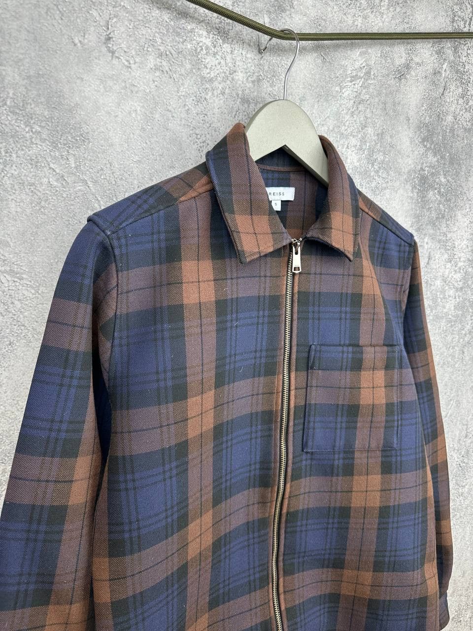 Reiss REISS Etzio Zip-Up Through Checked Overshirt Jacket Wool Size US S / EU 44-46 / 1 - 2 Thumbnail