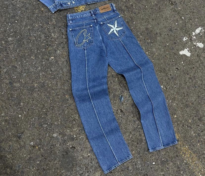 Corteiz C-Star Denim Jeans Blue – 21Dripzz