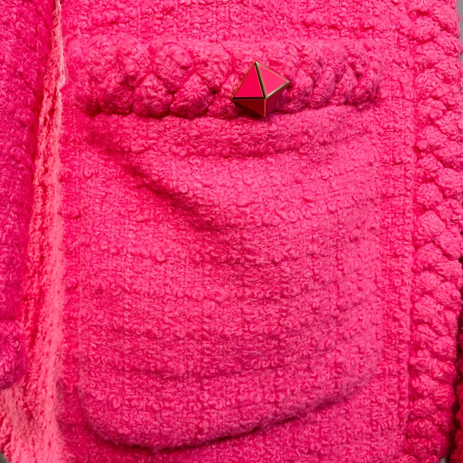 Valentino VALENTINO 2021 Size S Pink Wool Silk Tweed Oversized Jacket Size S / US 4 / IT 40 - 4 Thumbnail