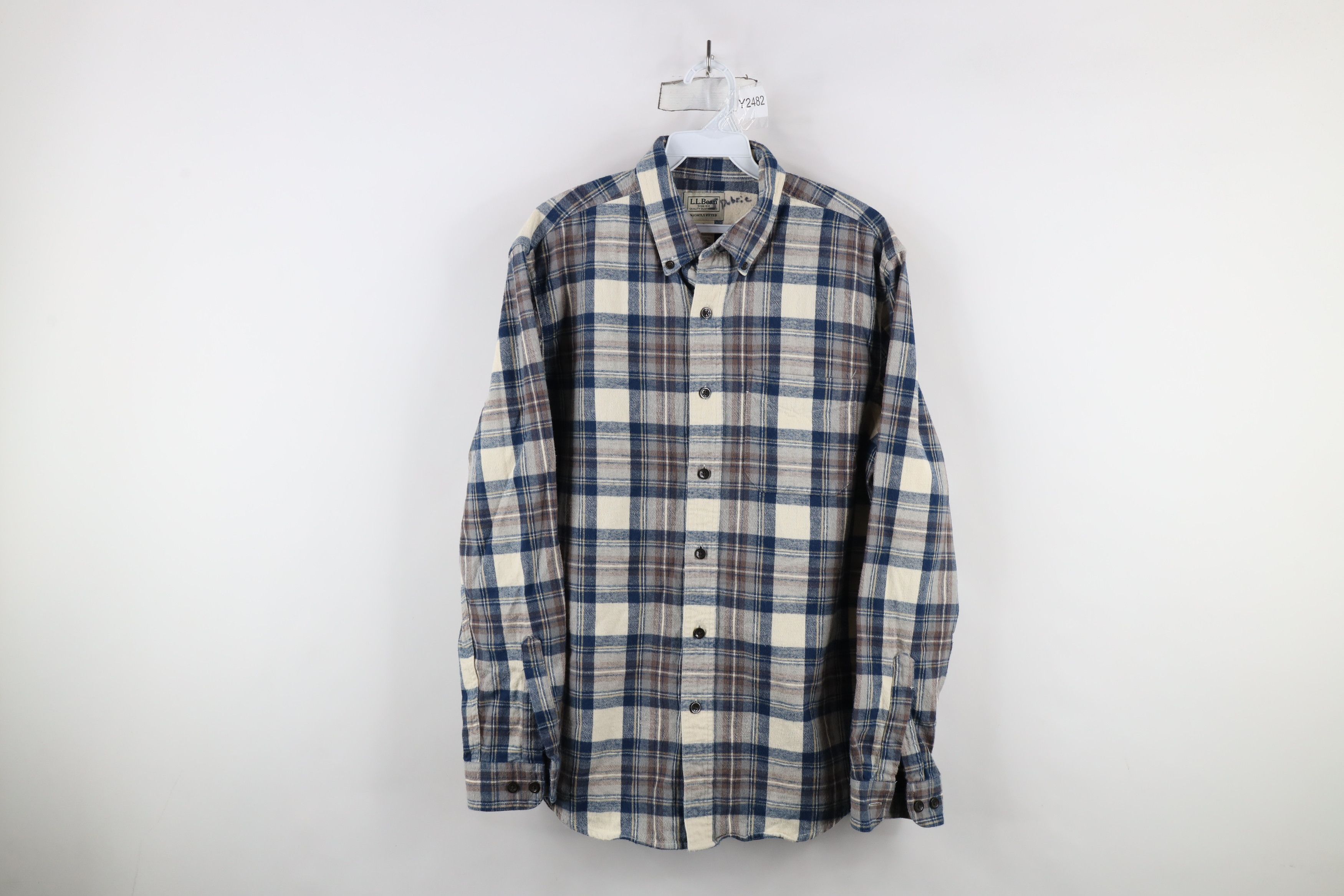 L.L. Bean × Vintage Vintage LL Bean Fitted Flannel Collared Button Down Shirt Size US M / EU 48-50 / 2 - 1 Thumbnail