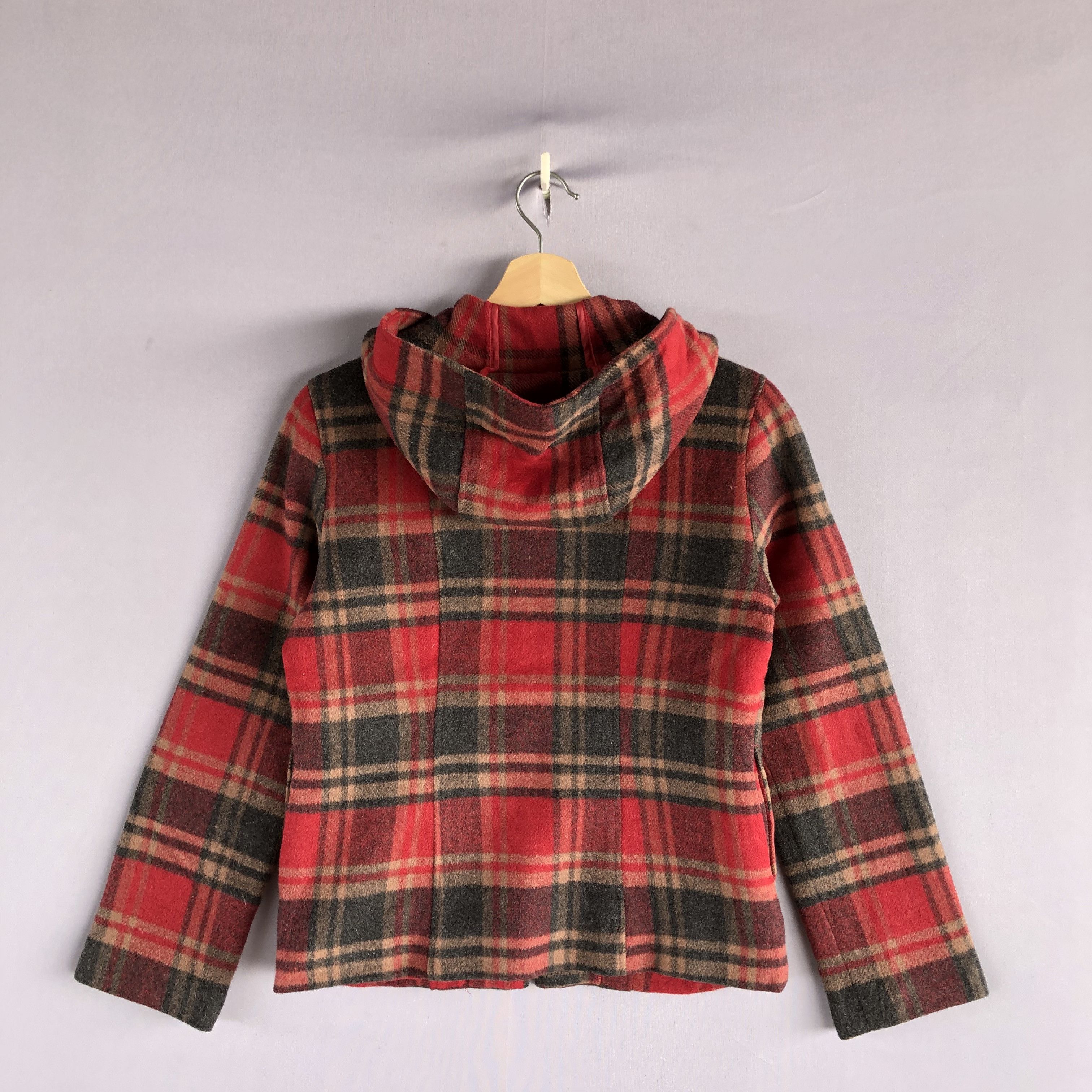Japanese Brand × Vintage Vintage Fabriarno Plaid Tartan Hoodie Wool Jacket Size US XS / EU 42 / 0 - 3 Thumbnail