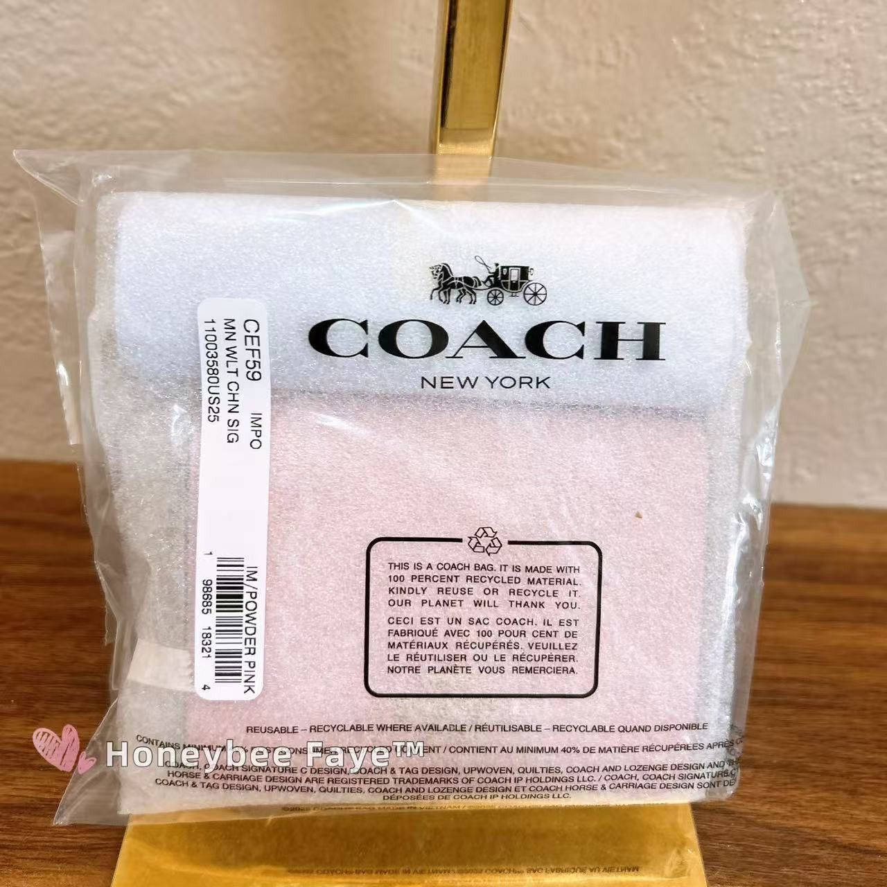 Coach Mini Wallet On A Chain Signature Canvas With Charms CEF59 Size ONE SIZE - 4 Thumbnail