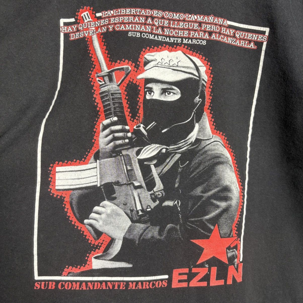 Vintage Vintage 90s EZLN Ya Basta Mexico Army Military T-Shirt / USA Size US M / EU 48-50 / 2 - 4 Thumbnail