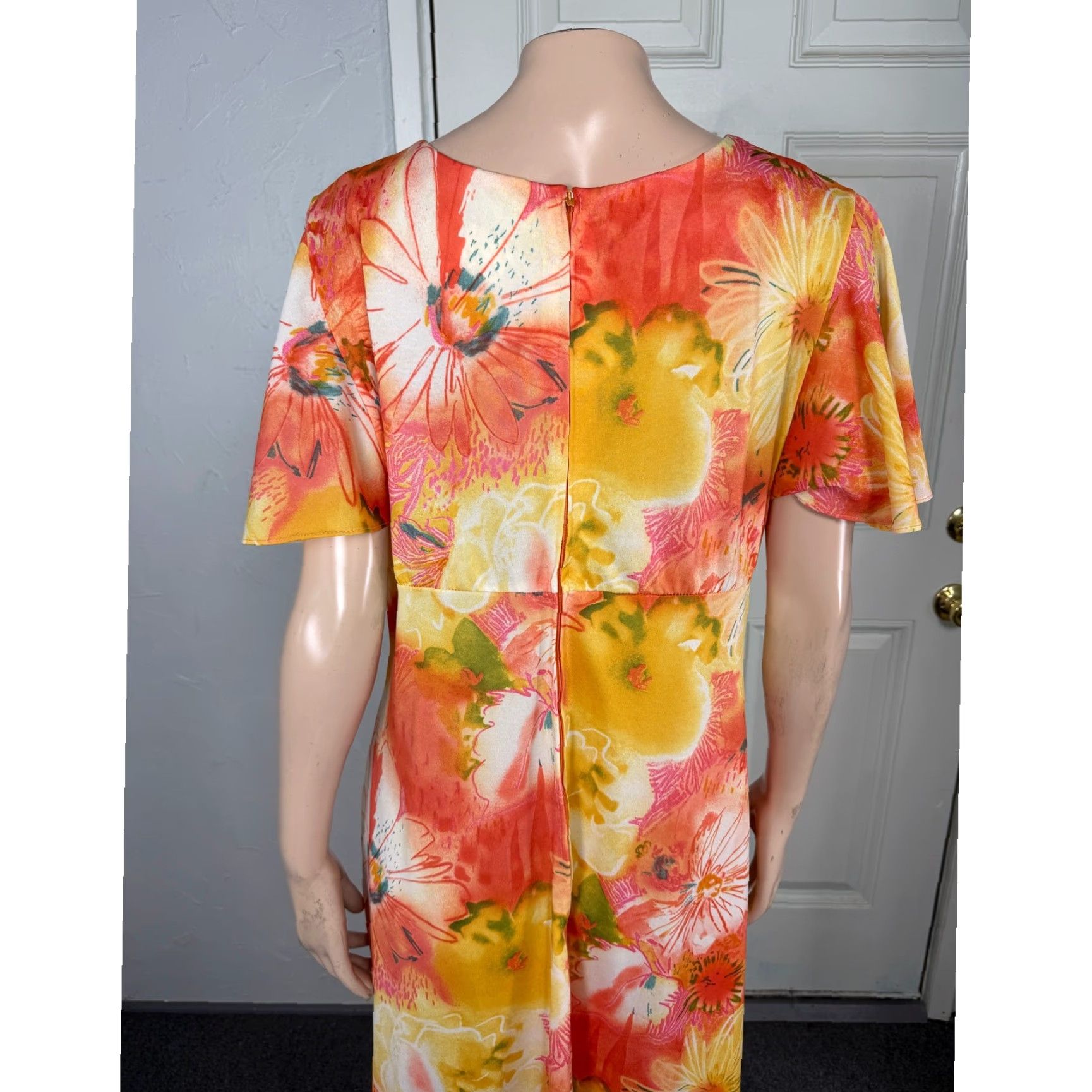 Vintage VINTAGE 70s Women's Dress Maxi Bohemian Flutter Sleeve Party Floral Large NN30 Size XXS / US 00 / IT 34 - 5 Thumbnail