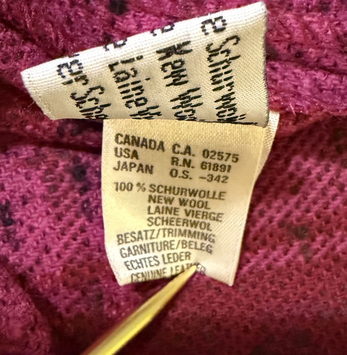 Escada Escada Women’s Vintage Wool Hot Pink Red Stripe Wrap Skirt Size 40" / US 18 - 11 Thumbnail
