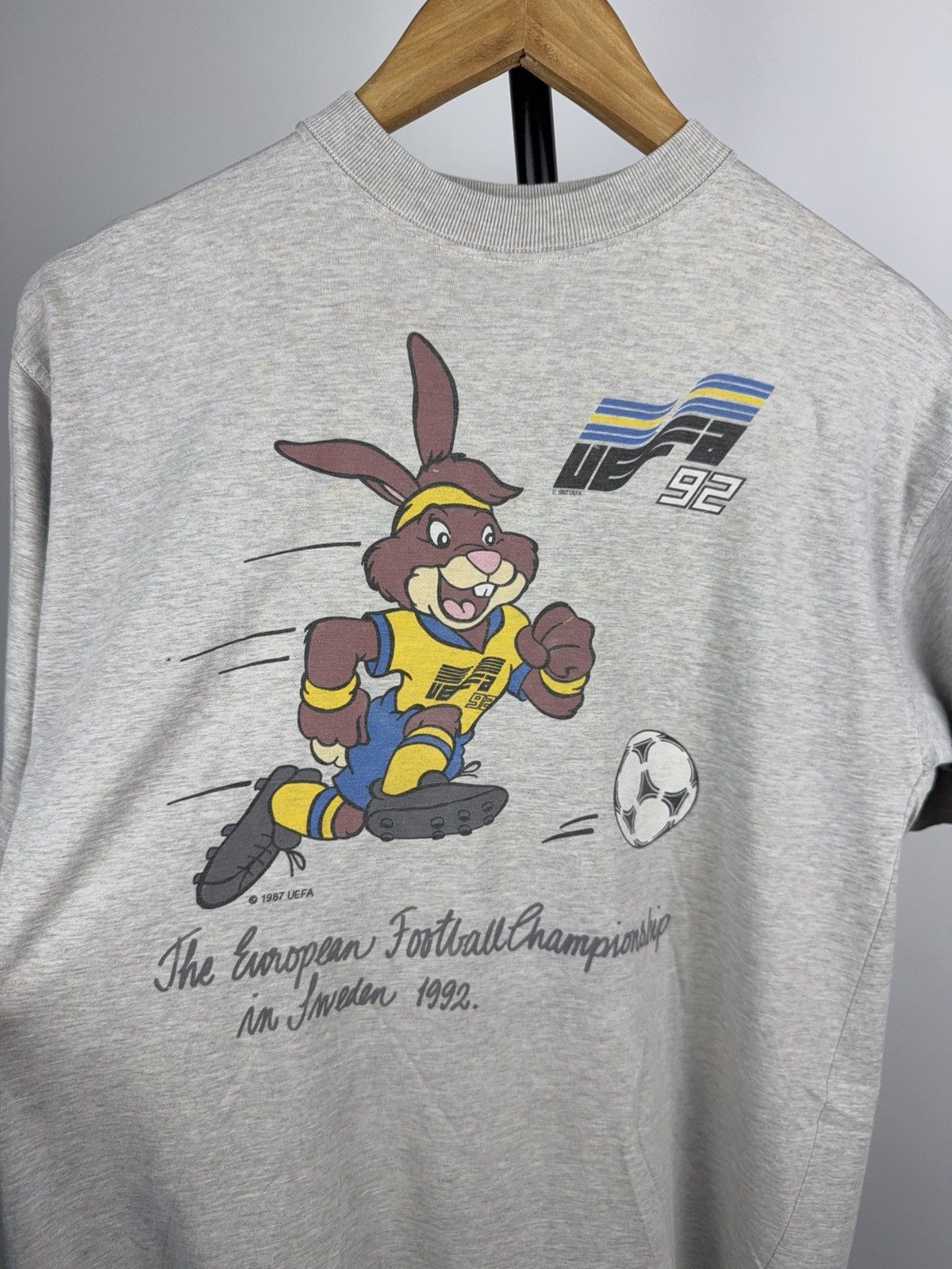 UEFA × Vintage Rare UEFA 1992 Sweden Euro Mascot Football Tee Vintage Size US S / EU 44-46 / 1 - 9 Thumbnail