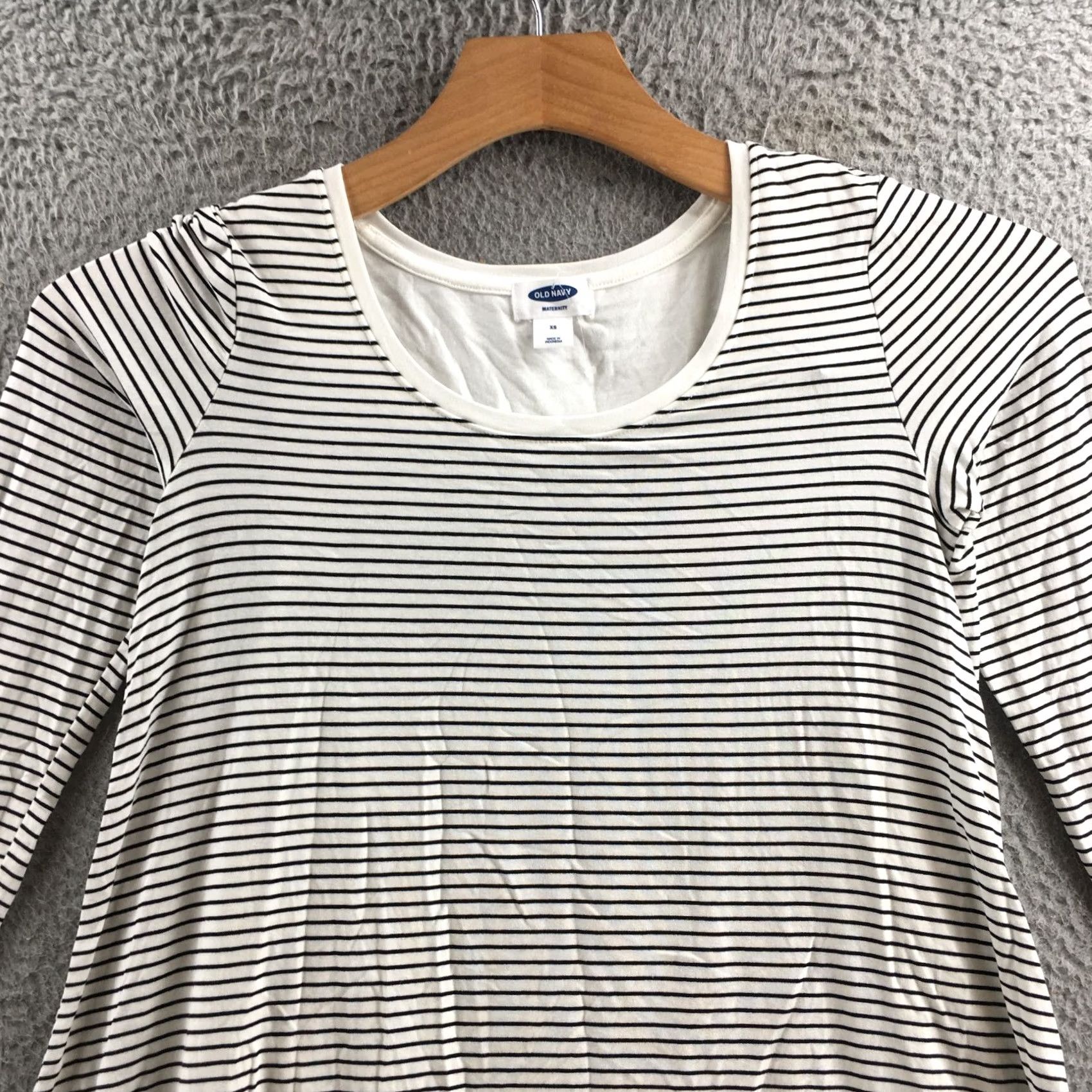 Old Navy VINTAGE Old Navy T-Shirts Womens XS Black White Stripe Scoop Neck Maternity Pullover NEW Size XS / US 0-2 / IT 36-38 - 2 Thumbnail
