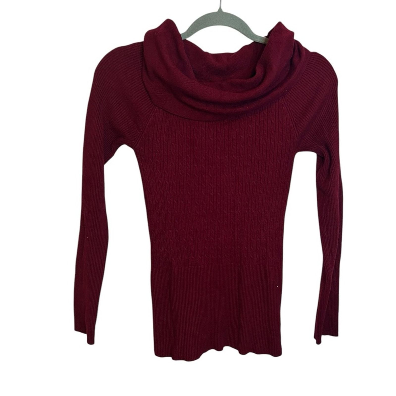 Other Rampage Red Y2K Cable Knit Cowl Neck Sweater Size M / US 6-8 / IT 42-44 - 1 Thumbnail