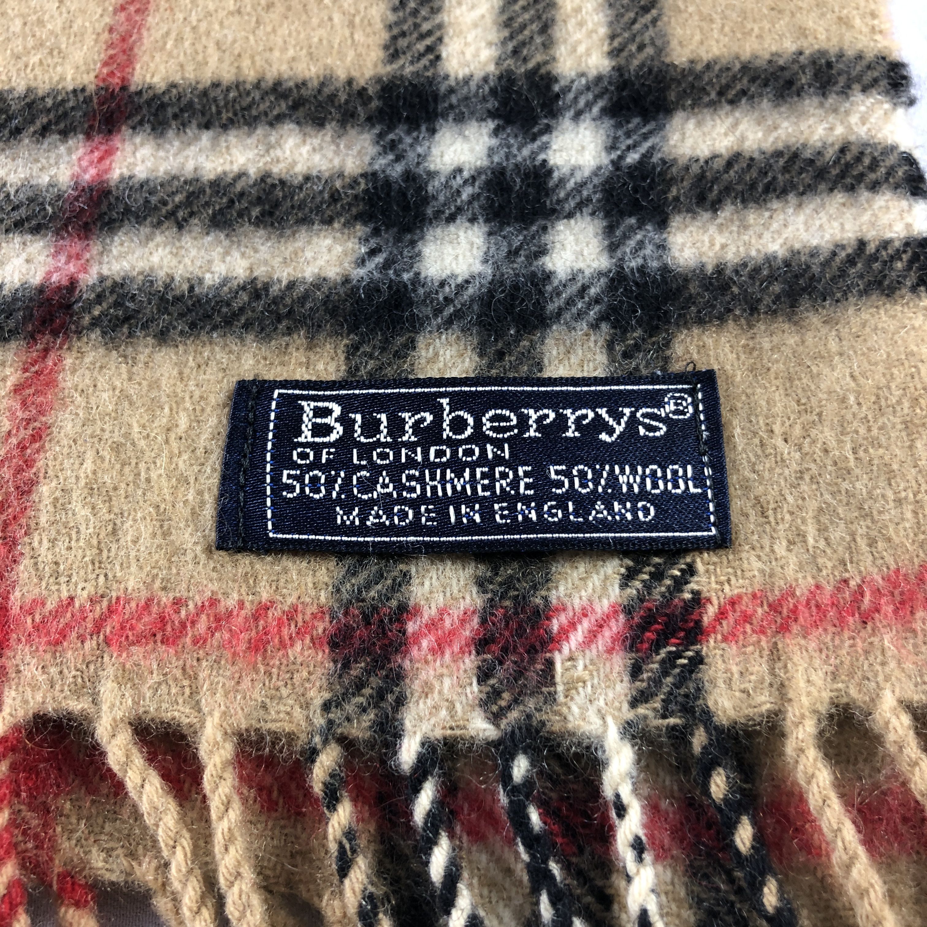 Burberry Burberrys Nova Check Tan Wool/Cashmere Scarf Muffler V2842 Size ONE SIZE - 5 Thumbnail