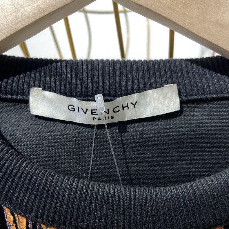 Givenchy Black Velvet Feather Printed Hoodie Comfortable