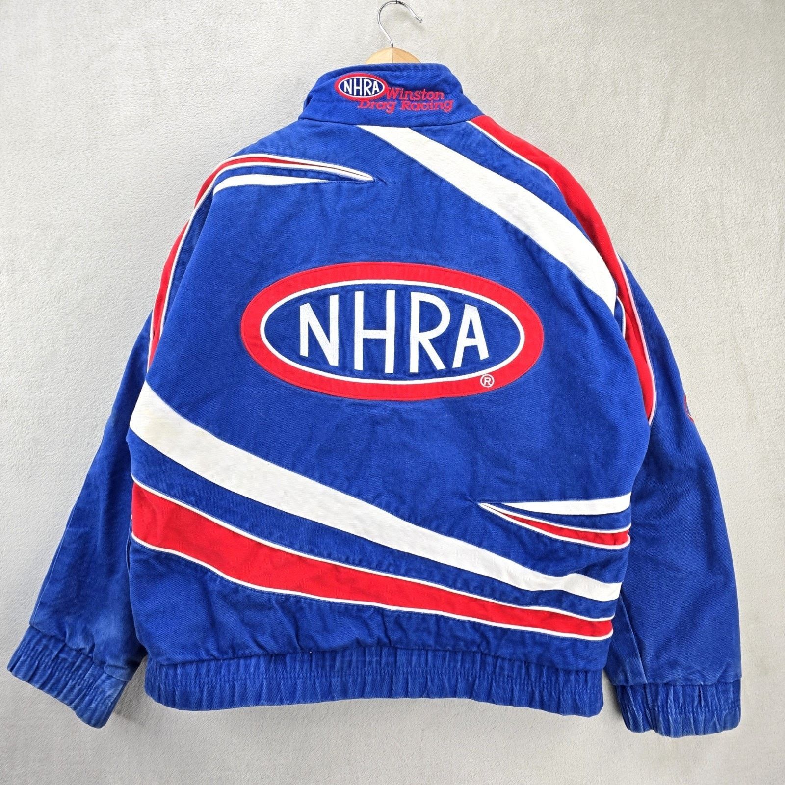 NASCAR VTG NHRA Winston Drag Racing Jacket Mens Large Nascar 90s Size US L / EU 52-54 / 3 - 1 Thumbnail