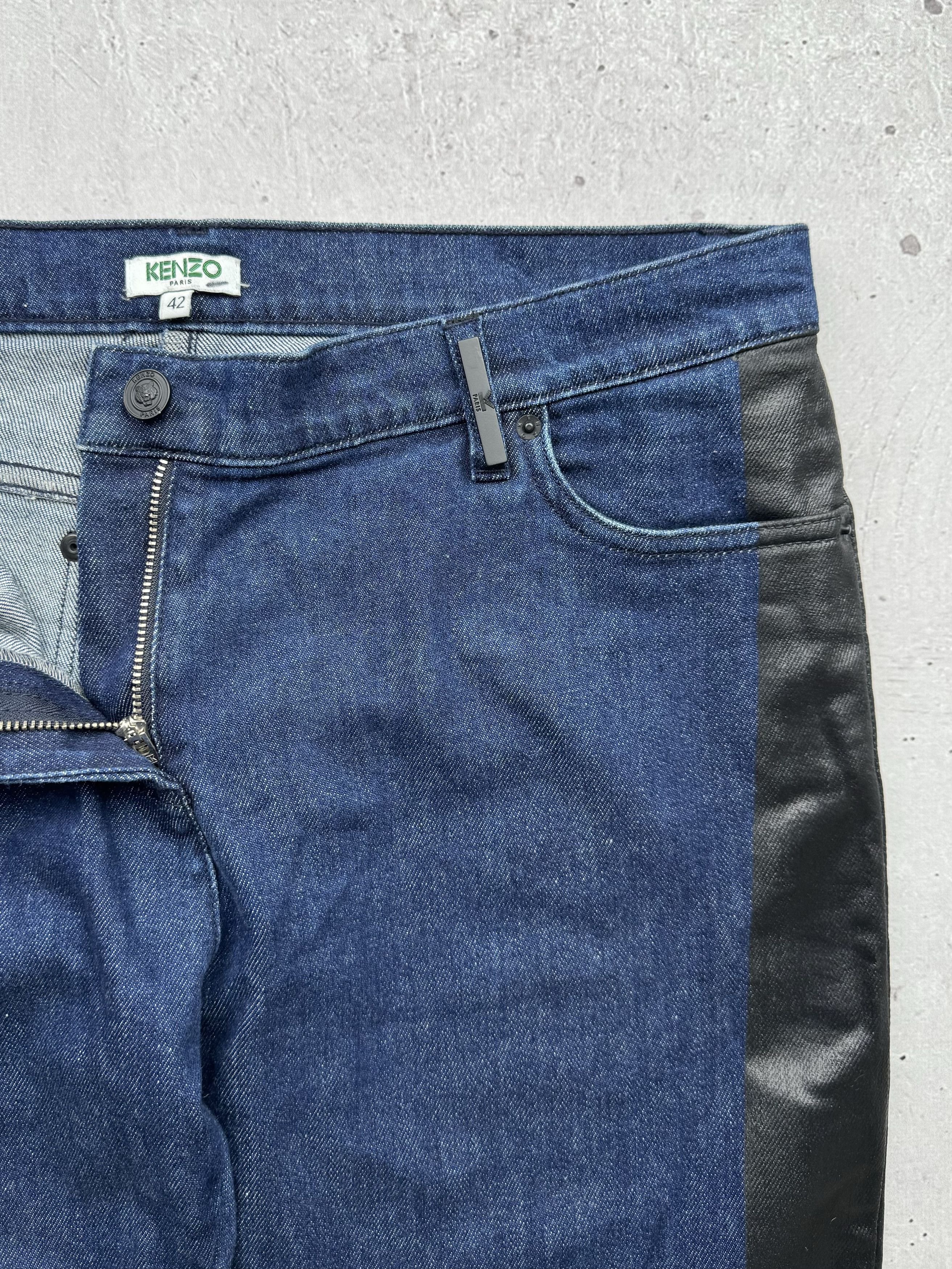 Kenzo × Vintage Kenzo Waxed Jeans Size 28" / US 6 / IT 42 - 4 Thumbnail