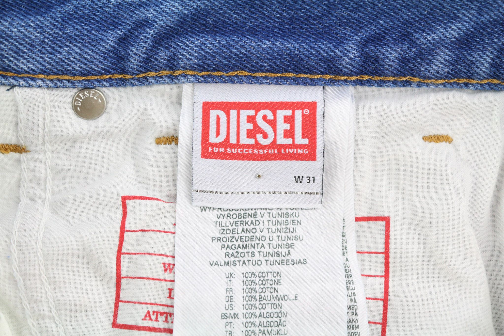 Diesel 1995 007F5 W31 Slim Straight Washed Logo Jeans 40220 Size US 31 - 9 Thumbnail
