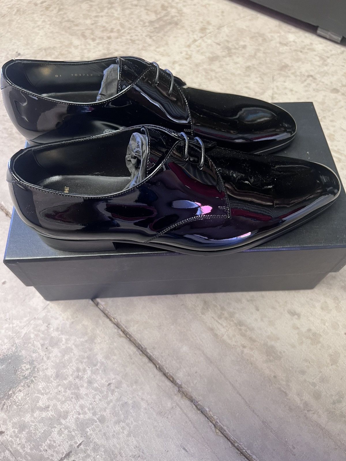Saint Laurent Paris Patent leather men’s derby Size US 12 / EU 45 - 2 Thumbnail