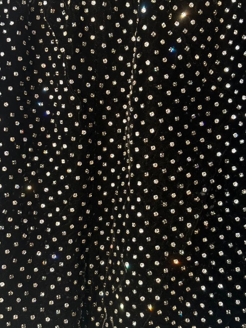 Saint Laurent Paris Black Velvet Rhinestone Short Pants-2507 Size US 36 / EU 52 - 6 Thumbnail