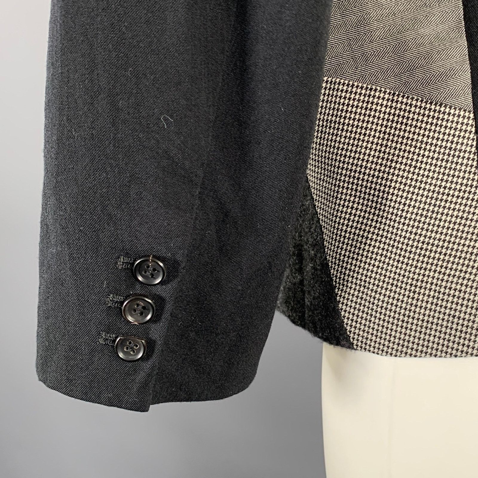 Comme des Garcons Black COMME des GARCONS BLACK Patchwork Sport Coat Size M Size 38R - 5 Thumbnail