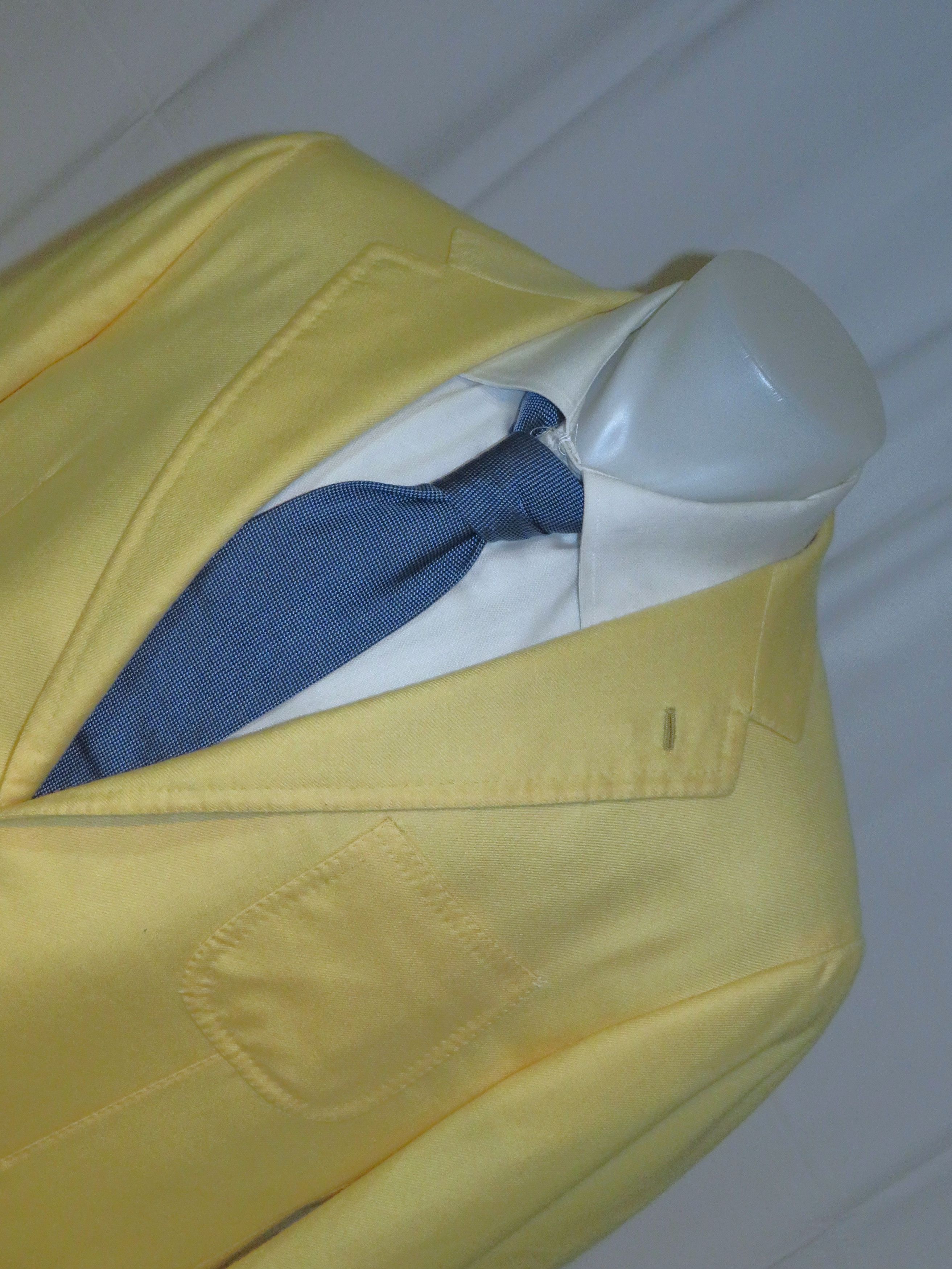 Tincati x Partenopea Bespoke Yellow Weave Cashmere Sport Coat 44L Size 44L - 4 Thumbnail