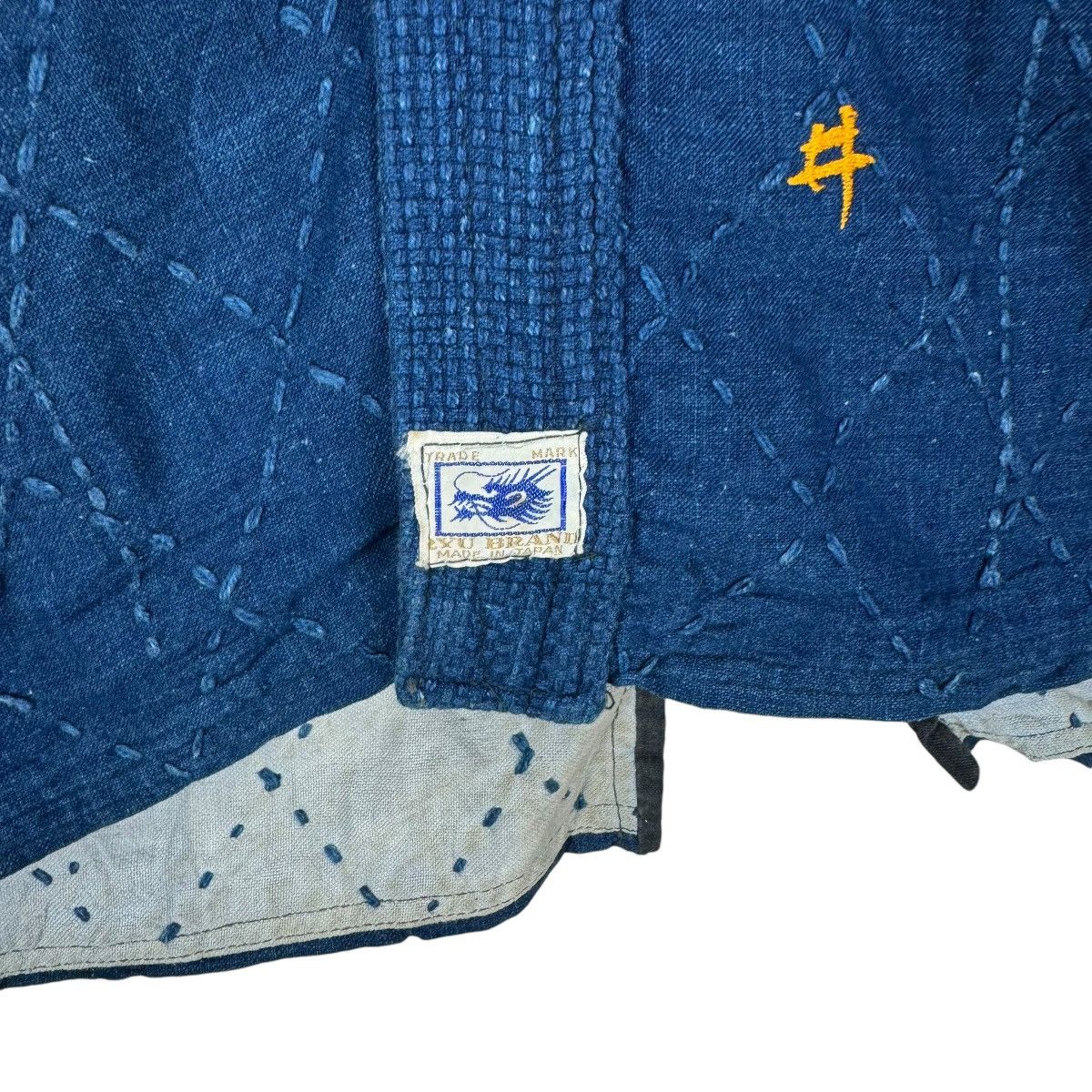 Indigo × Japanese Brand × Kiriko Made 🌟Indigo Noragi Sashiko Kendo Era Boro Size US M / EU 48-50 / 2 - 8 Thumbnail
