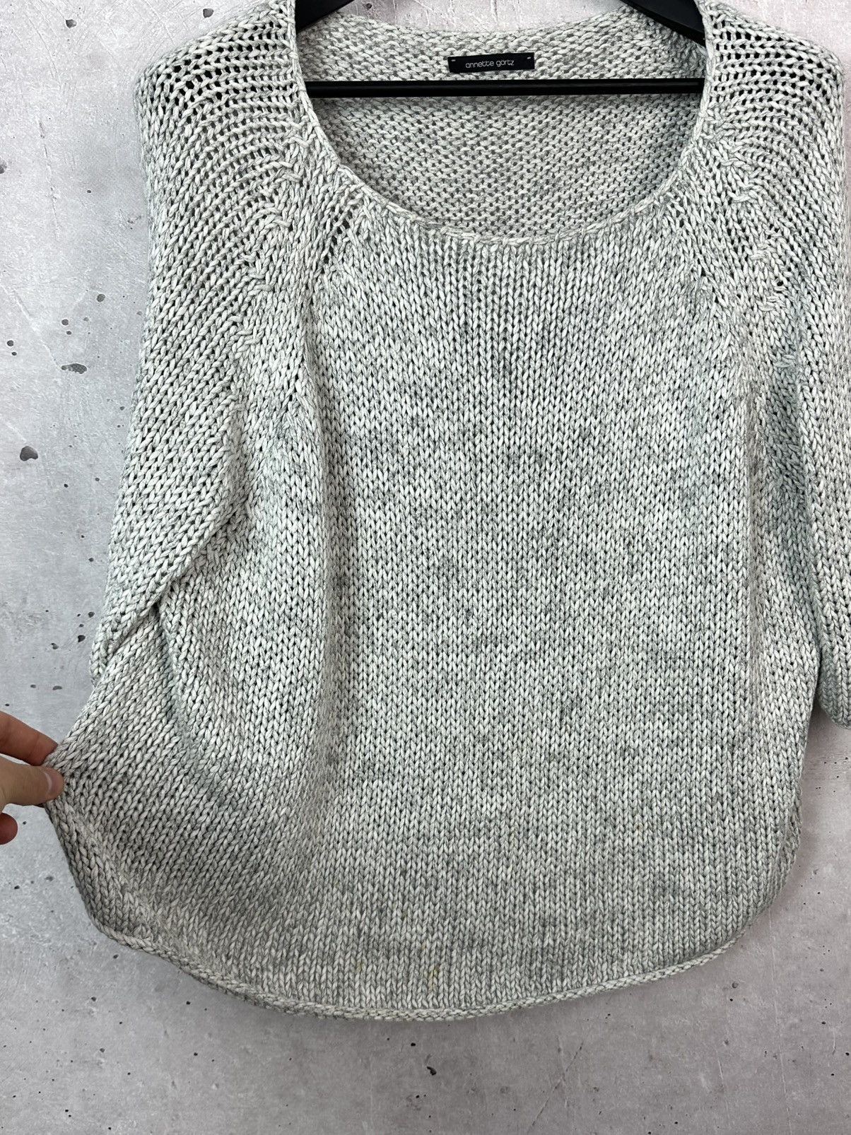 Annette Gortz Annette Gortz Large Knit Grey 3/4 Sleeves Relaxed Sweater Size XL / US 12-14 / IT 48-50 - 6 Thumbnail