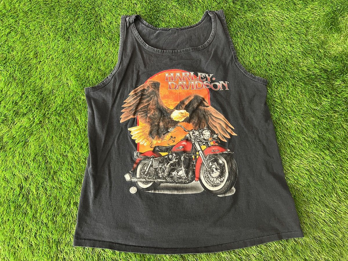Harley Davidson × Vintage VTG 90s? Harley Davidson Tank Top - Eagle Motorcycle Size US M / EU 48-50 / 2 - 1 Thumbnail