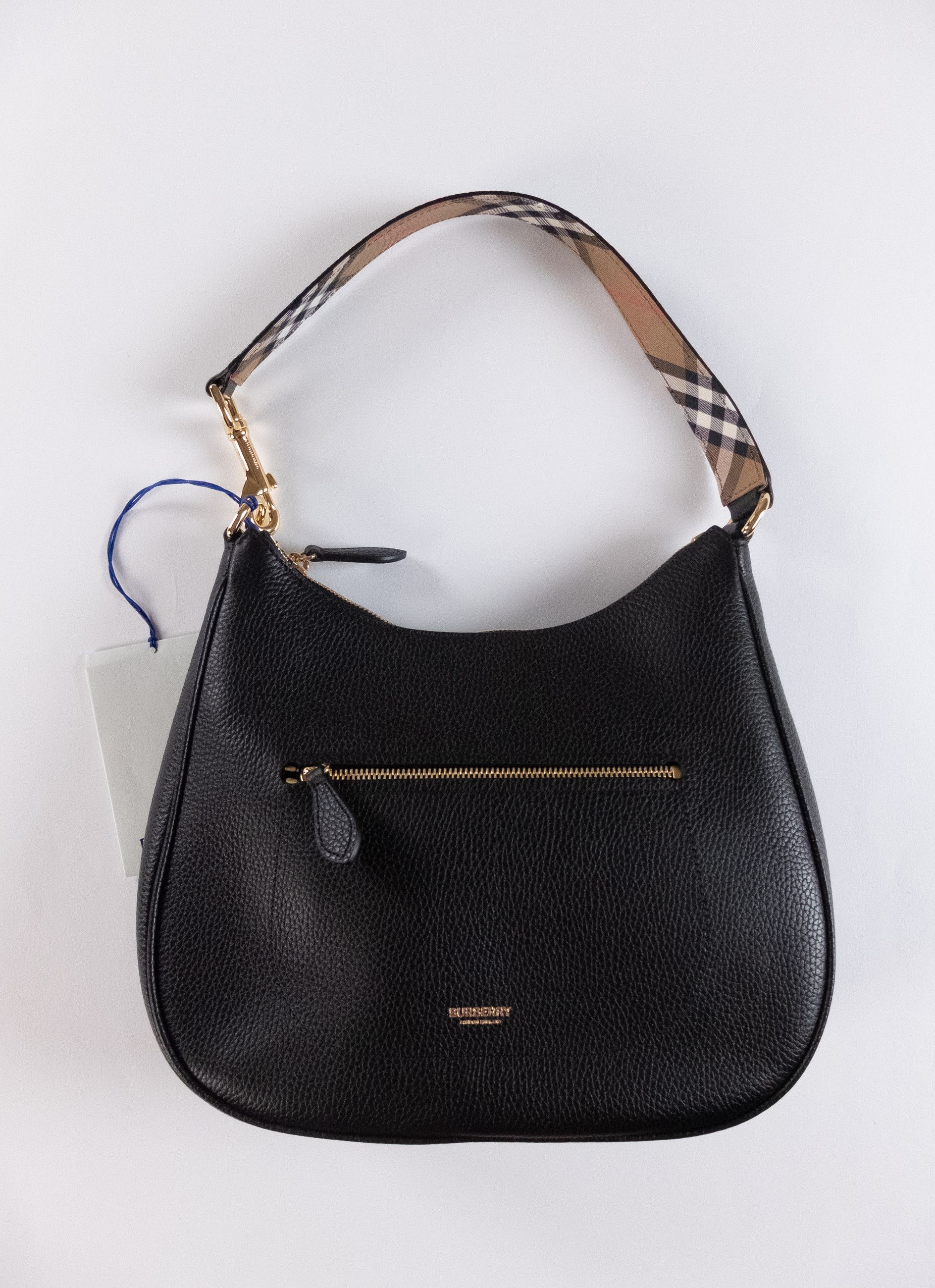 Burberry BURBERRY black grained leather hobo shoulder bag Size ONE SIZE - 3 Thumbnail